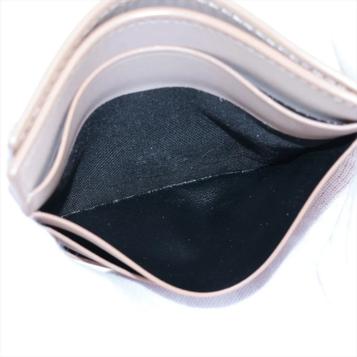 Anagram Leather Compact Wallet Beige — view 9