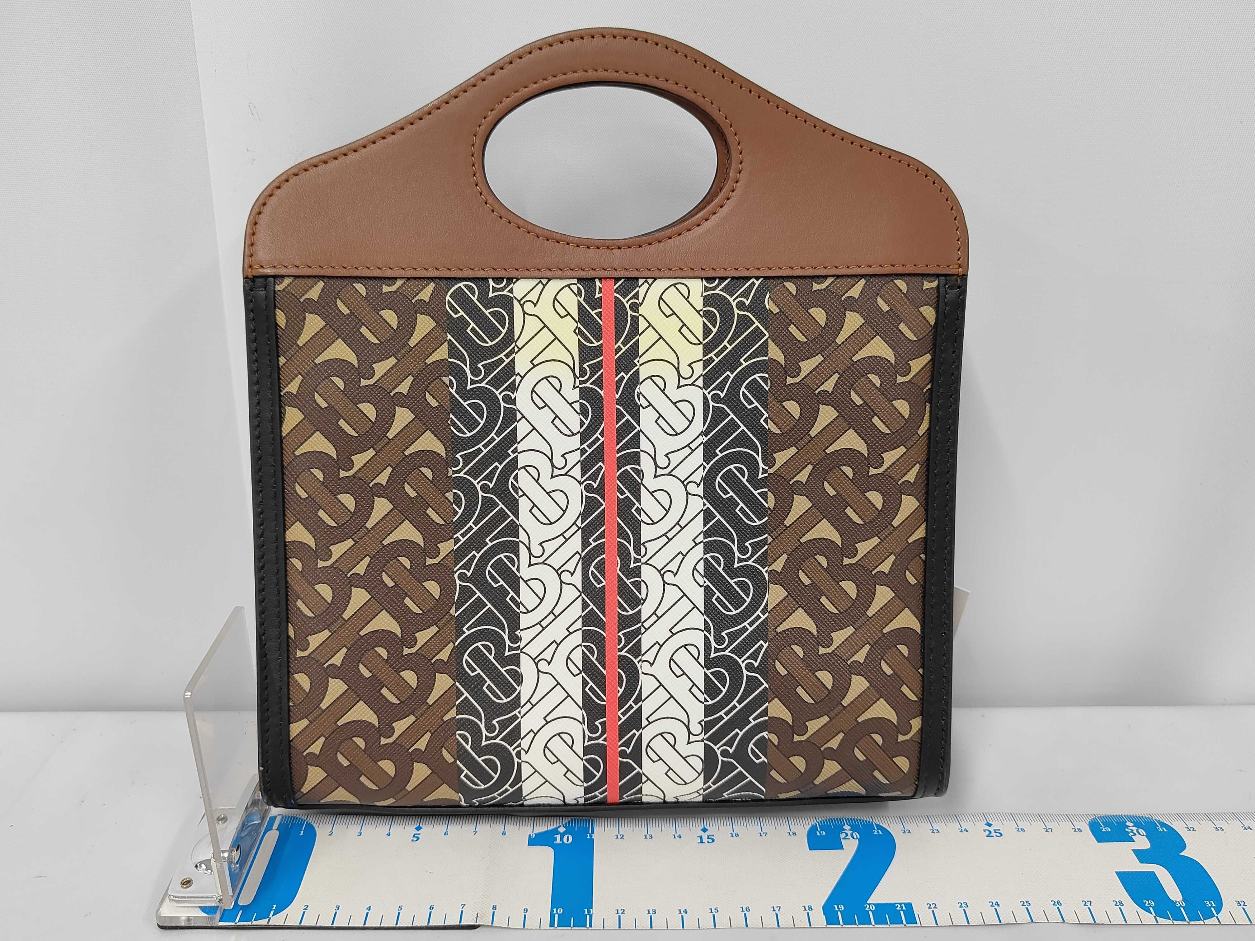 TB Monogram Mini Pocket Bag, Brown x Black x Multicolor Leather Handbag — view 2