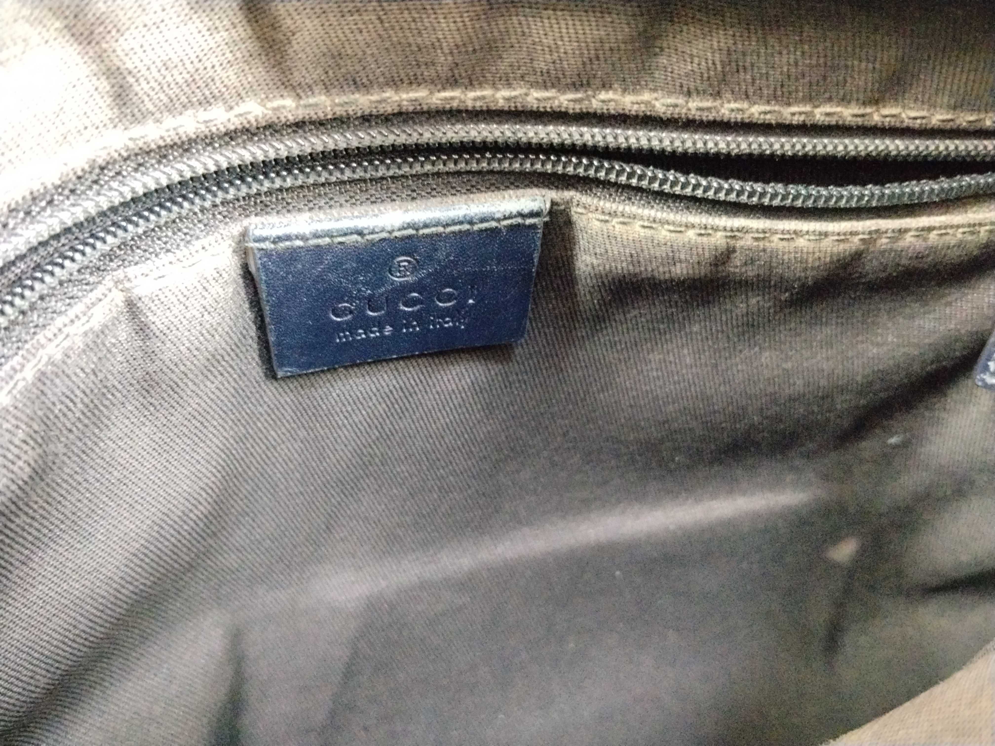 GG Supreme Gucci GG Canvas x Leather Shoulder Bag Navy 388926 Shoulder Bag — view 12