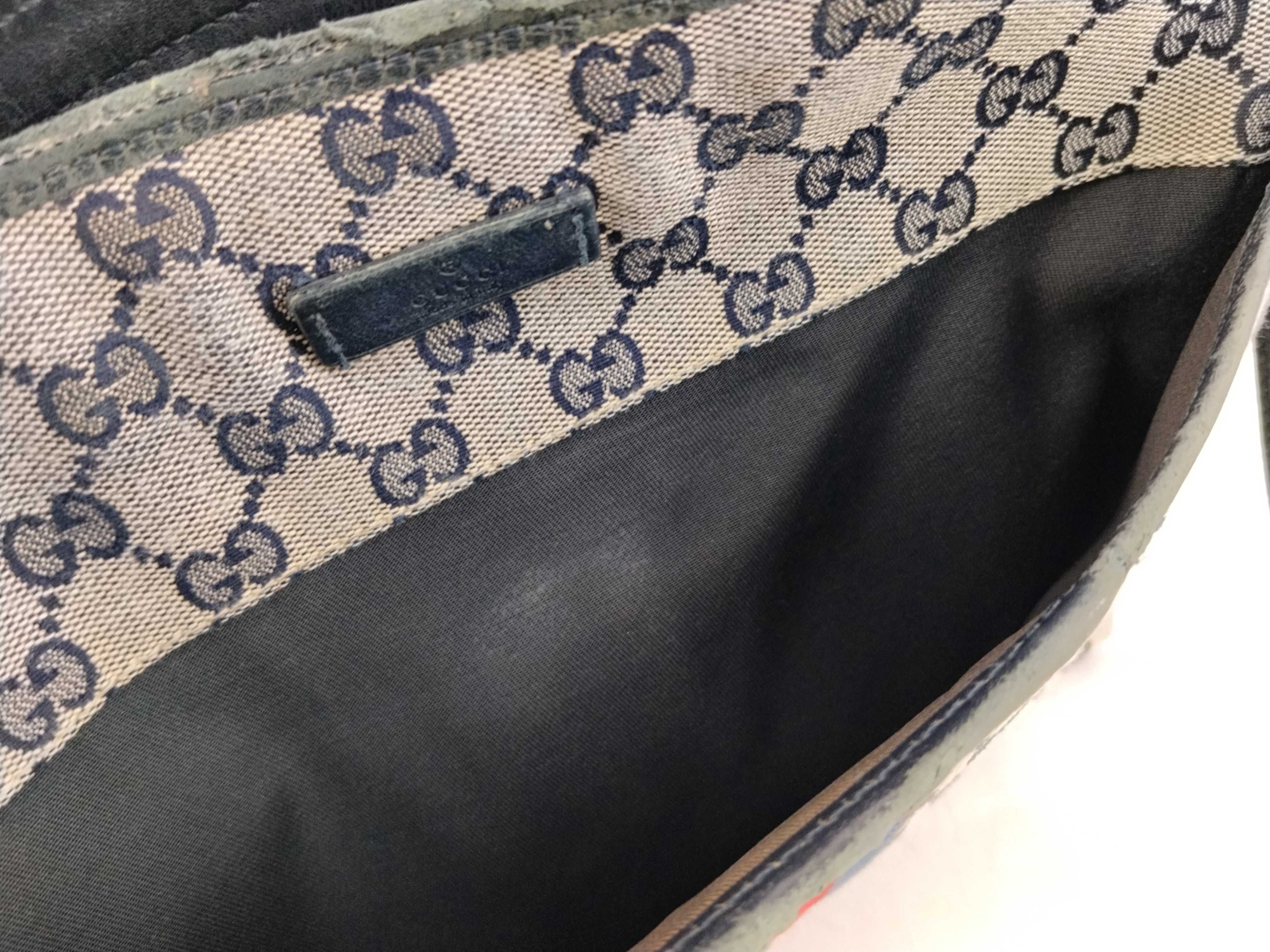 GG Supreme Gucci GG Canvas x Leather Shoulder Bag Navy 388926 Shoulder Bag — view 14
