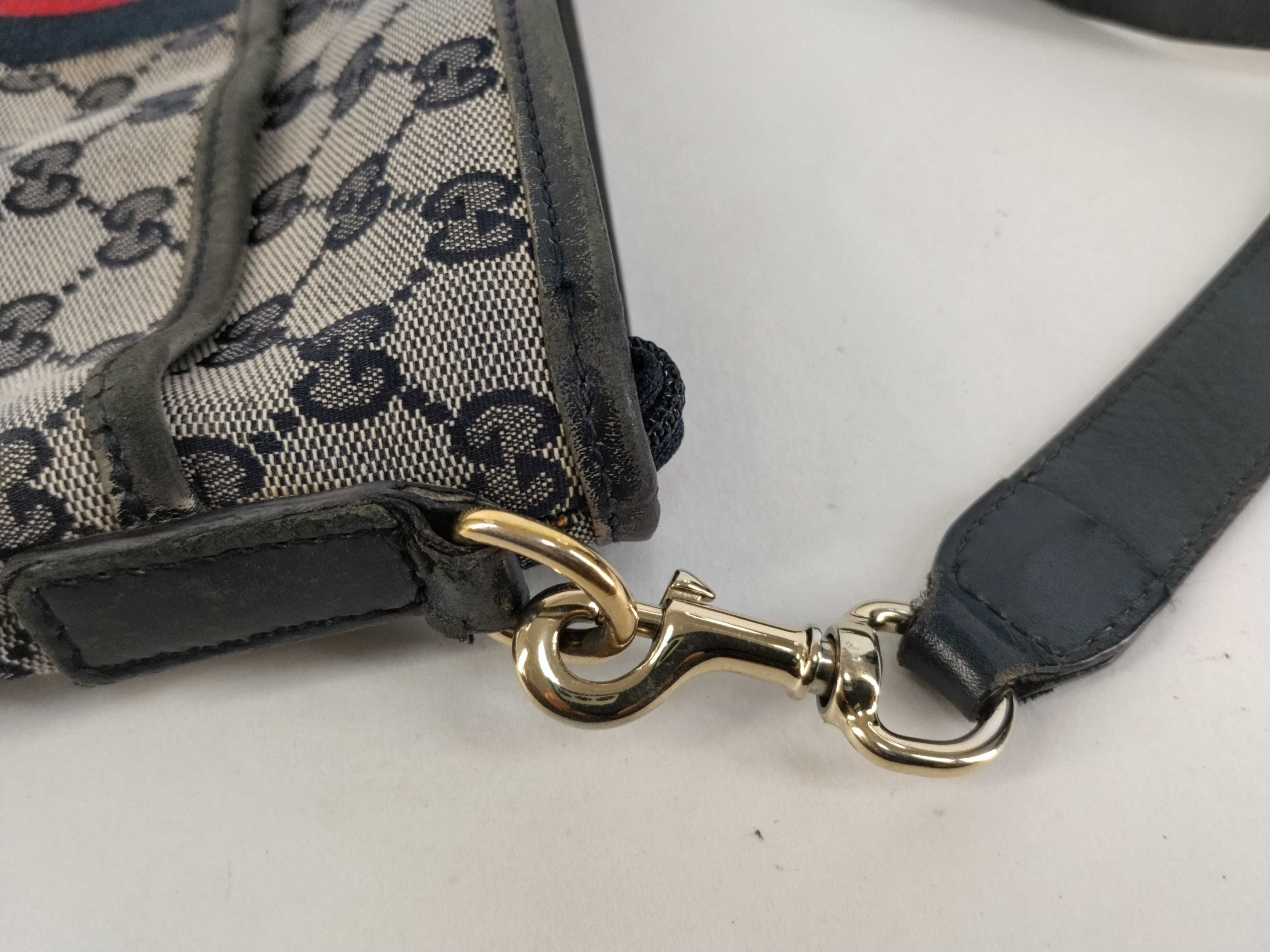 GG Supreme Gucci GG Canvas x Leather Shoulder Bag Navy 388926 Shoulder Bag — view 5