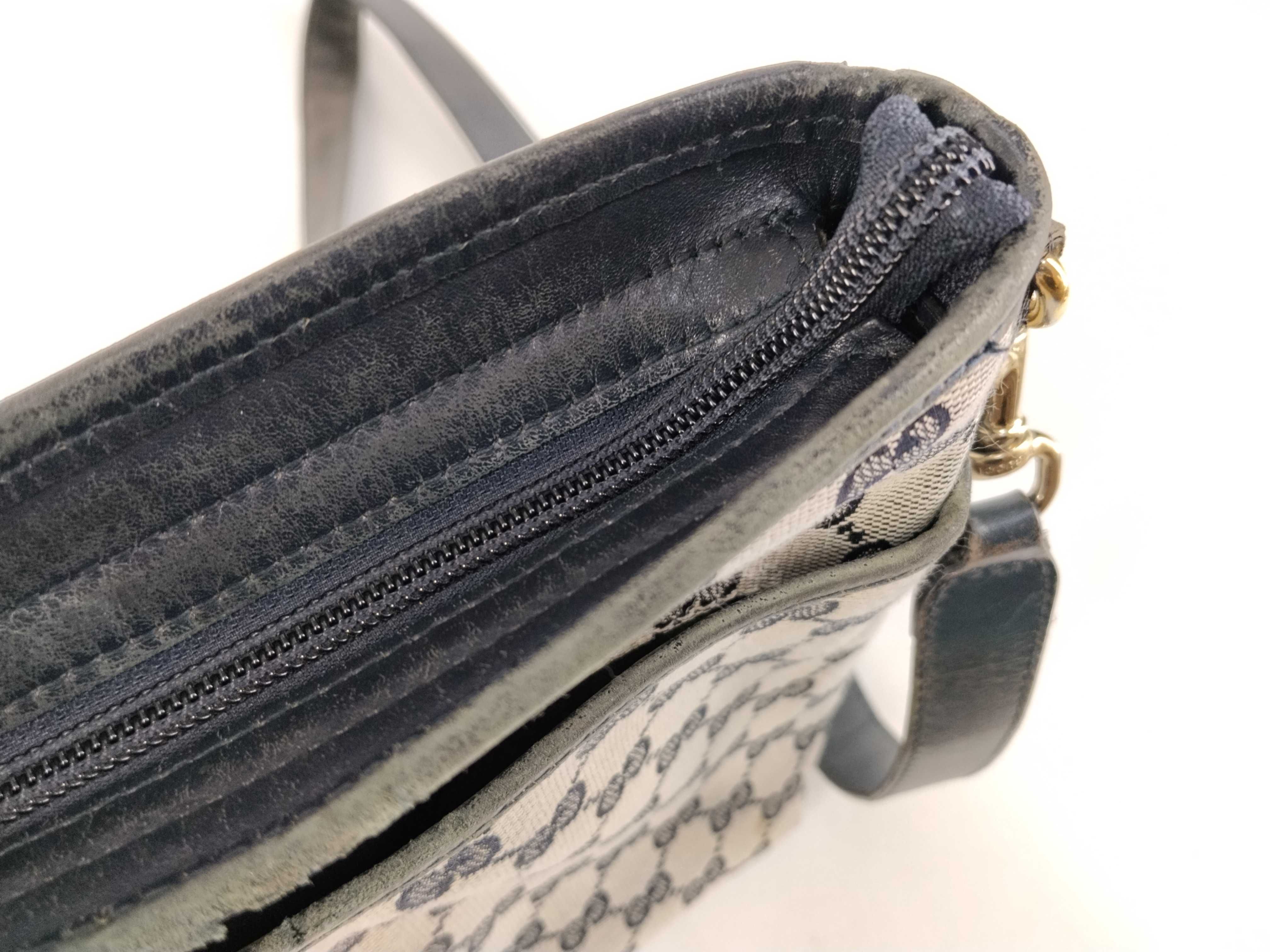 GG Supreme Gucci GG Canvas x Leather Shoulder Bag Navy 388926 Shoulder Bag — view 9