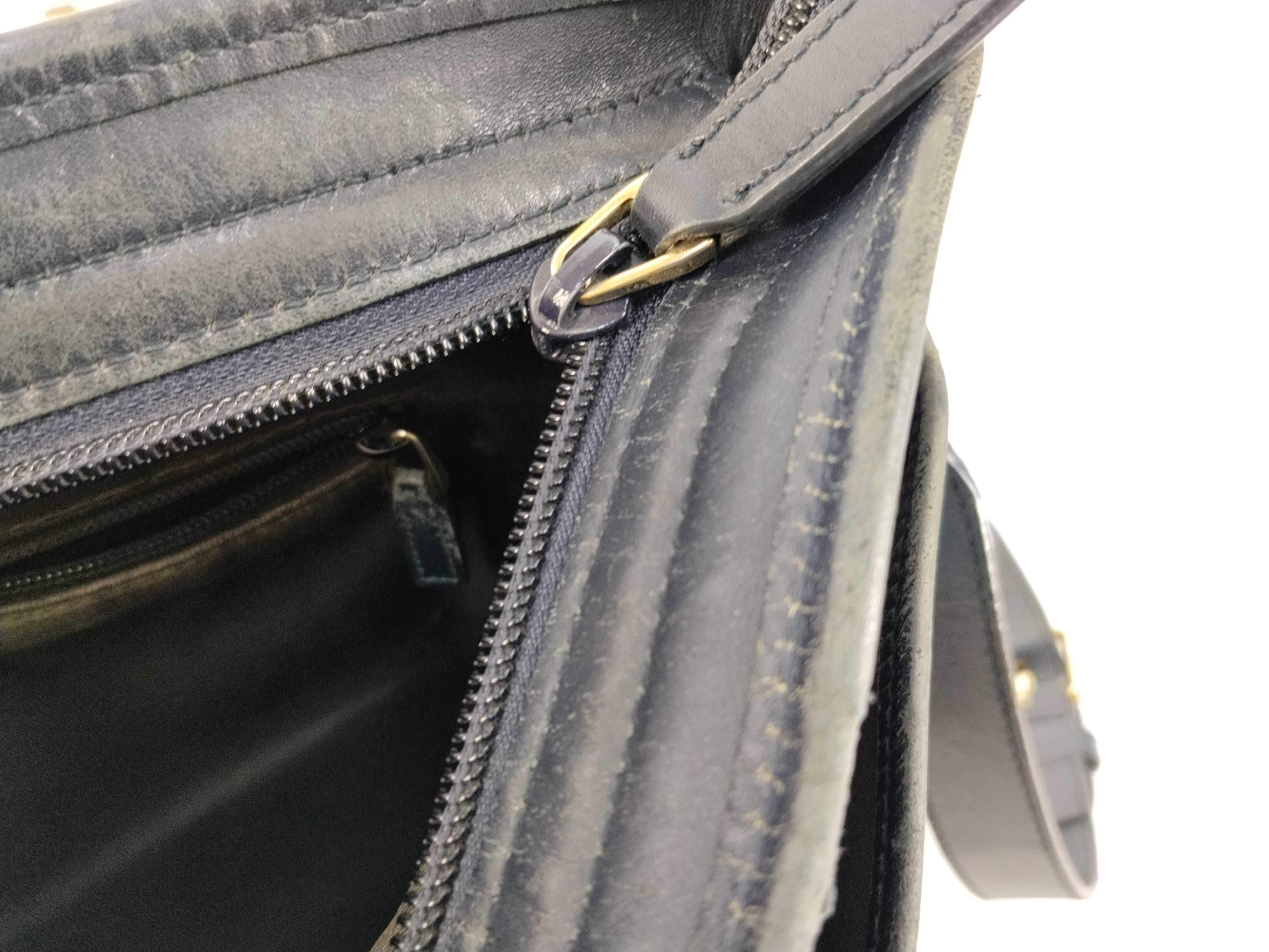 GG Supreme Gucci GG Canvas x Leather Shoulder Bag Navy 388926 Shoulder Bag — view 10