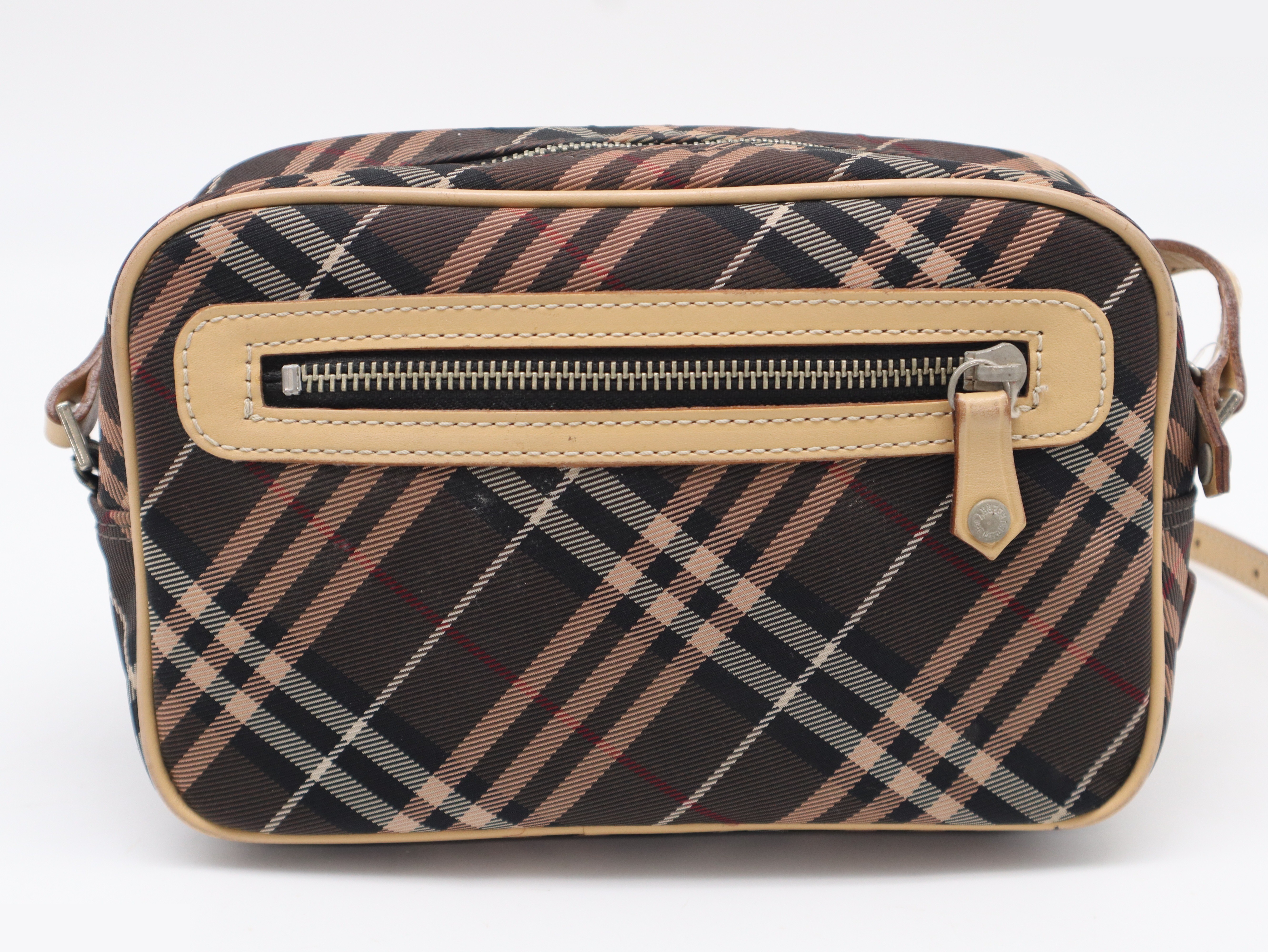 Nova Check Shoulder Bag Canvas Leather Brown — view 2