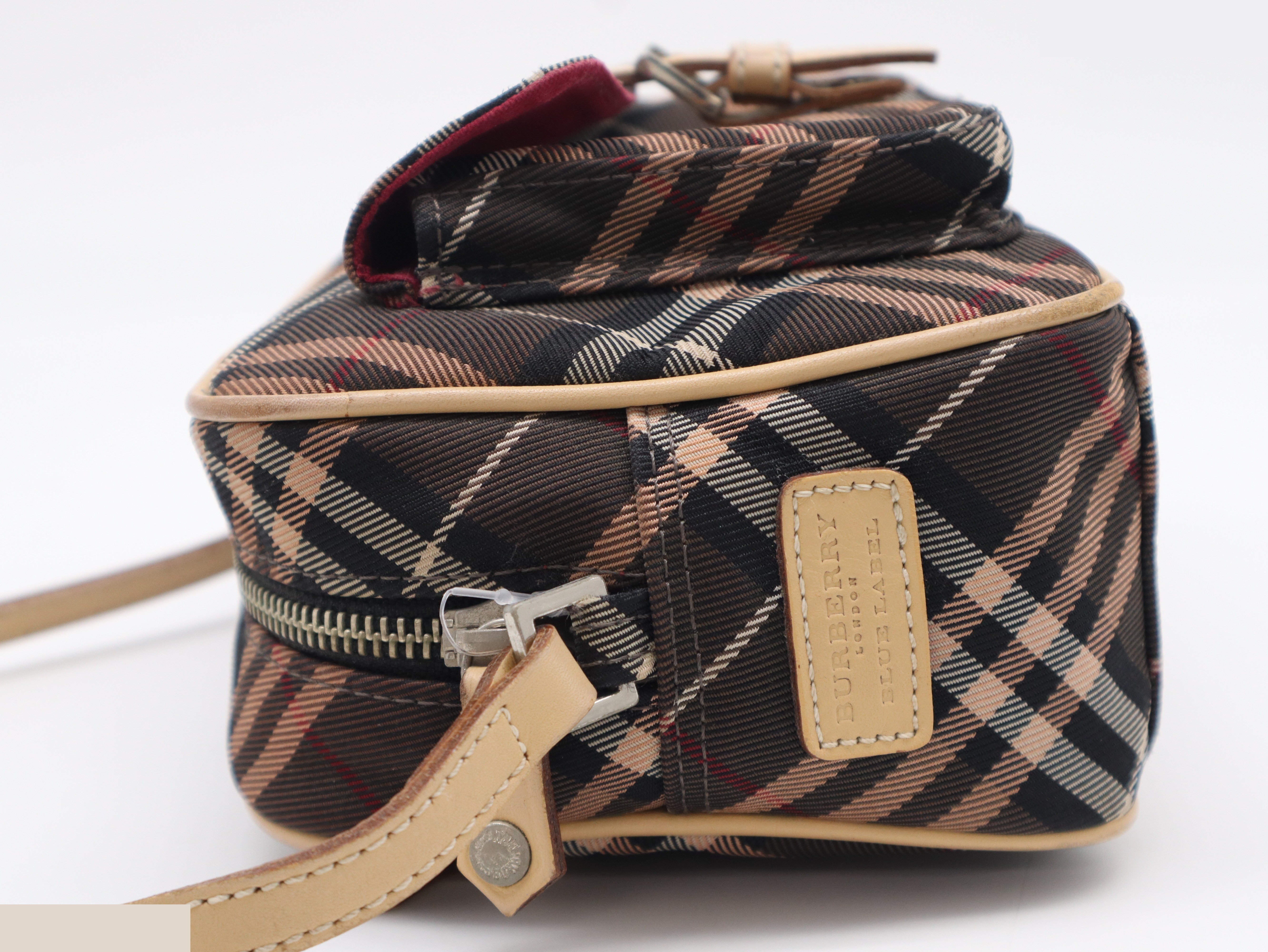 Nova Check Shoulder Bag Canvas Leather Brown — view 3