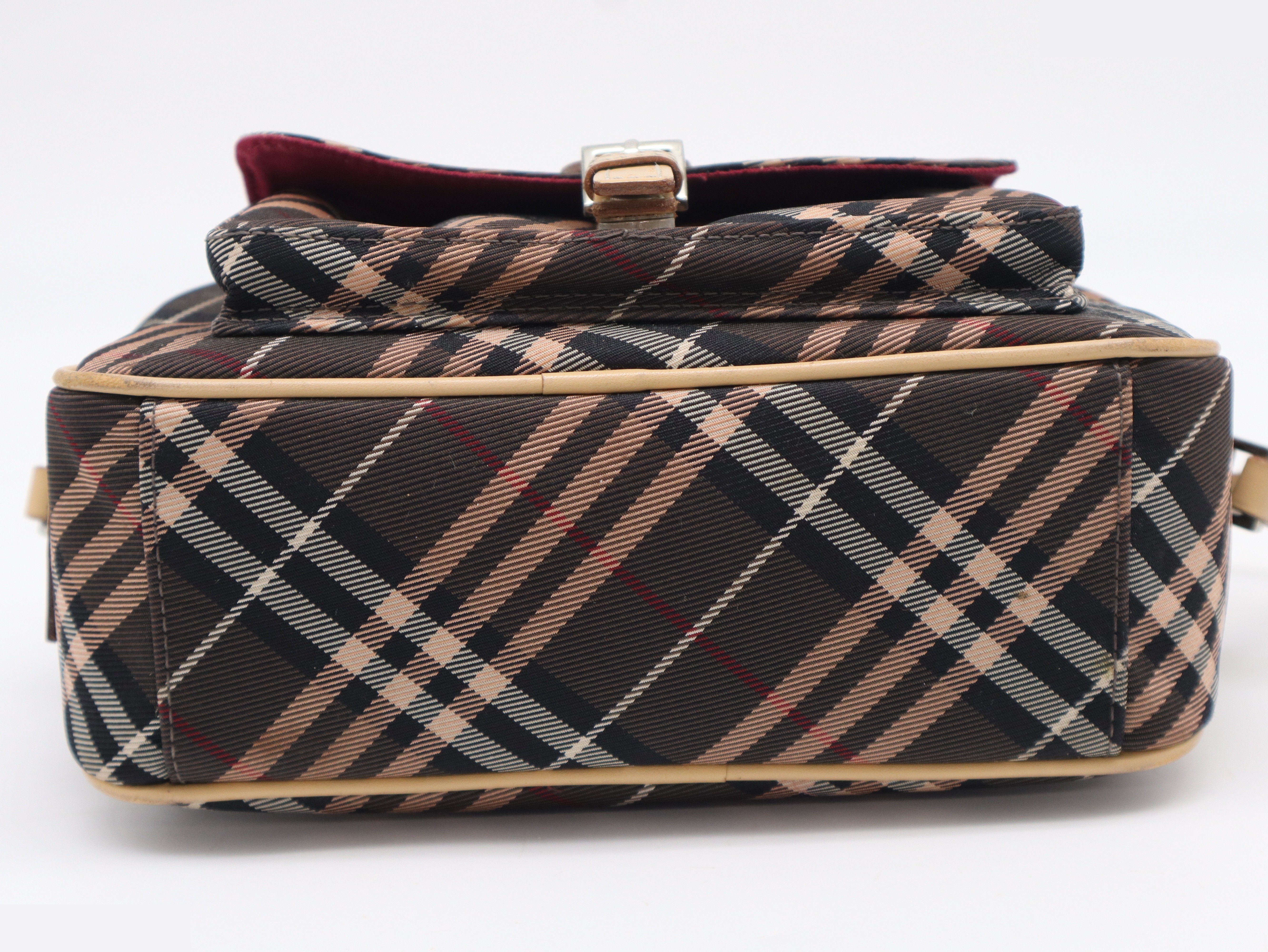 Nova Check Shoulder Bag Canvas Leather Brown — view 5