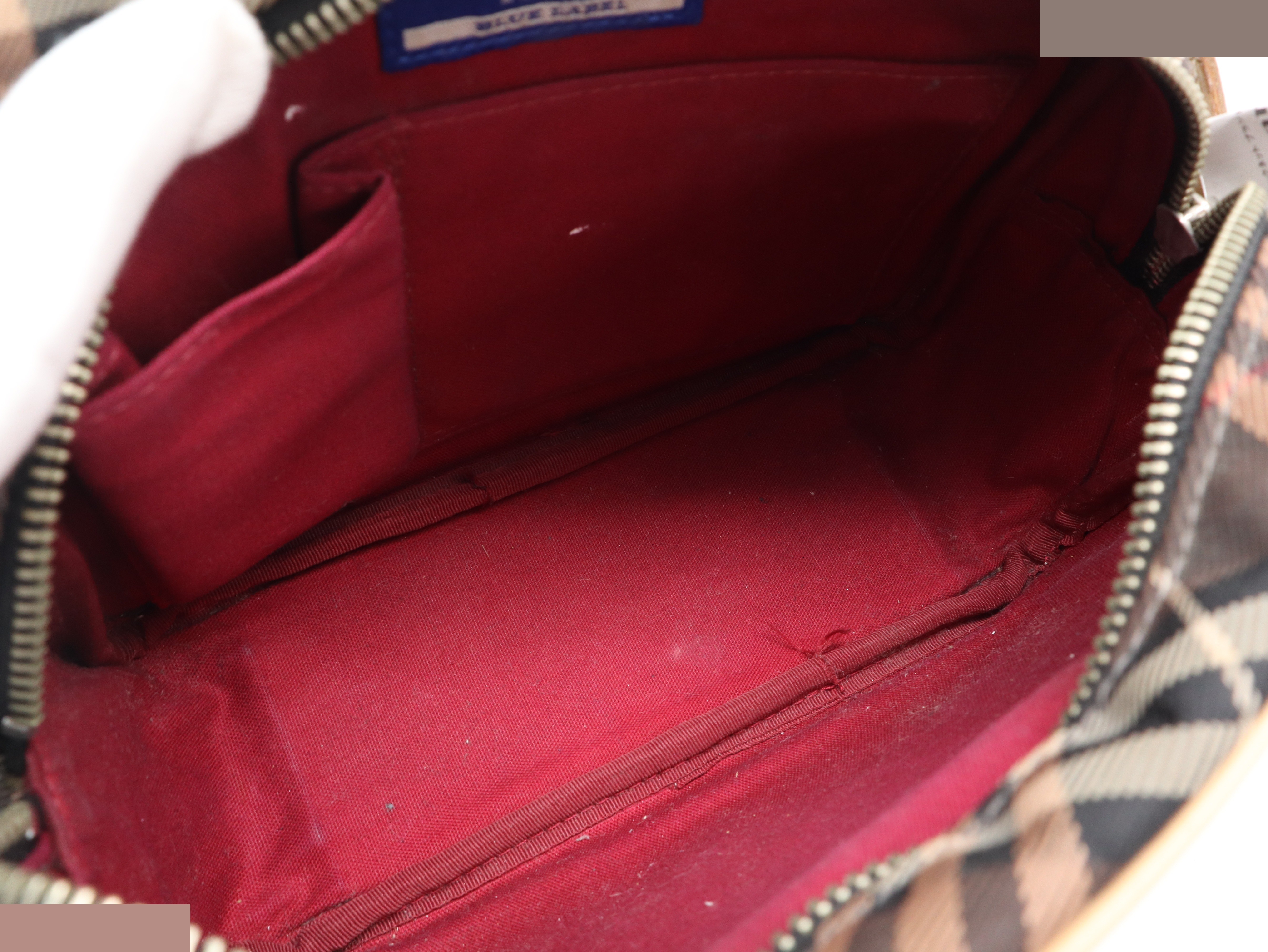 Nova Check Shoulder Bag Canvas Leather Brown — view 7