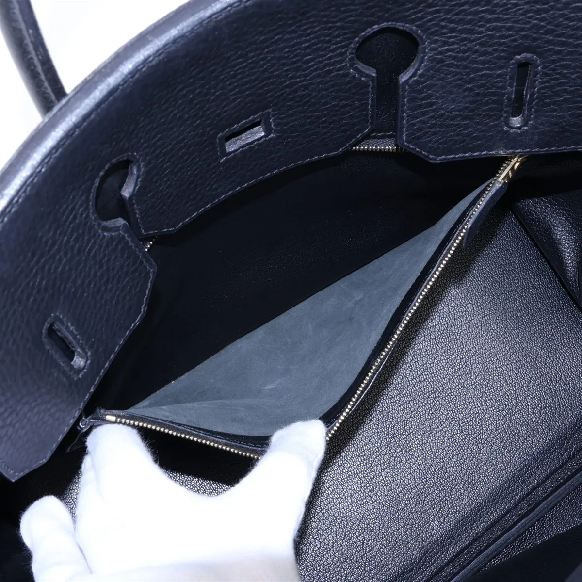 [Individually packaged] Hermes Birkin 35 Letournée Taurillon Clemence Black Gold Hardware H:2004 — view 8