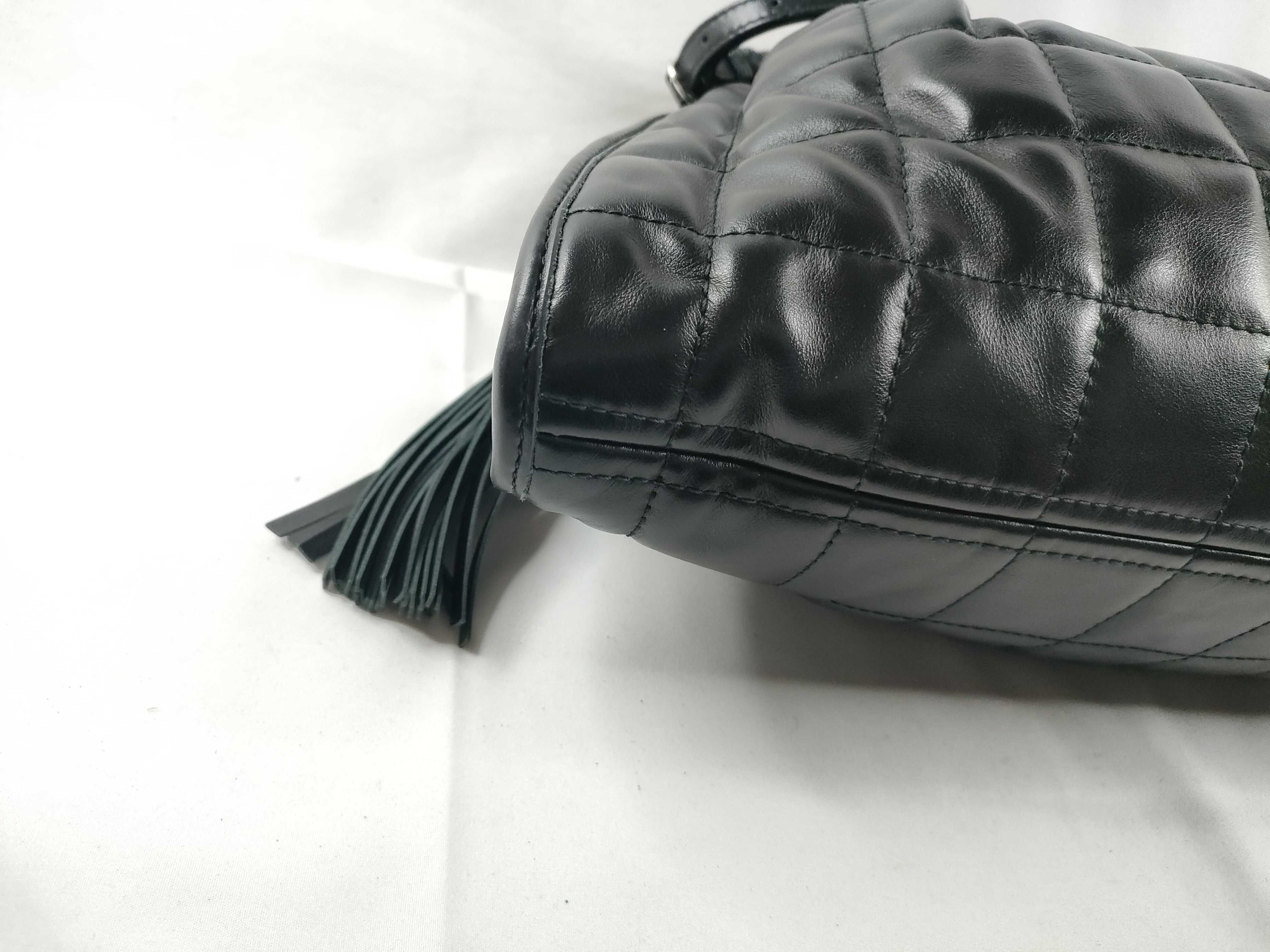 ID- quilting Cow skin 2-way Shoulder Bag Black 746210 with strap — view 3