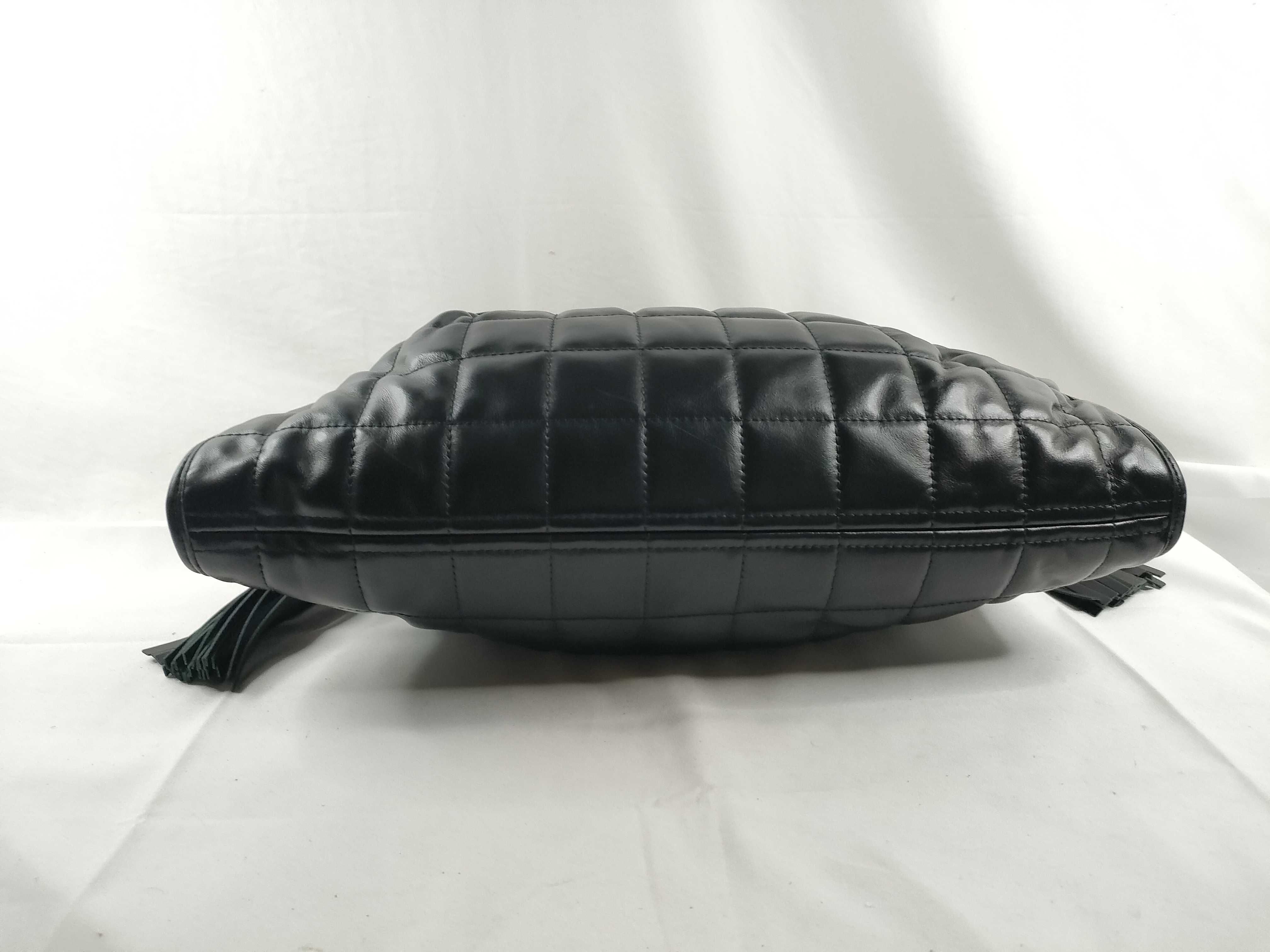 ID- quilting Cow skin 2-way Shoulder Bag Black 746210 with strap — view 4