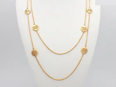 Other line: Precious metal necklaces and pendants, neck circumference approximately 70cm.