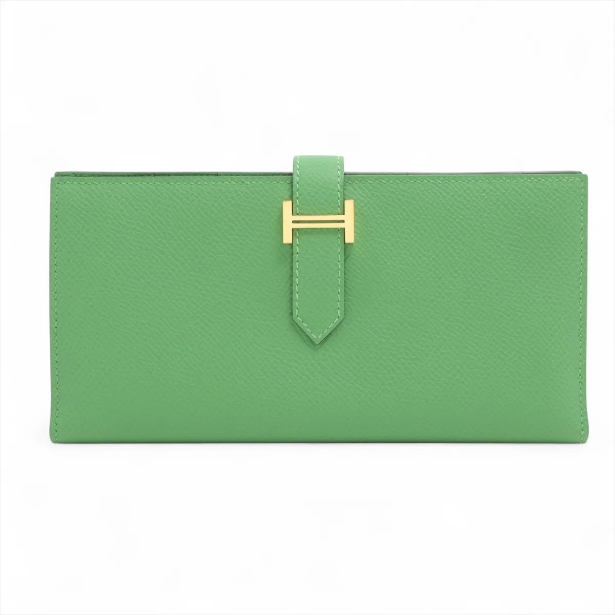 Bearn Soufflé Veau Epsom Long Wallet Green Gold Hardware B: 2023