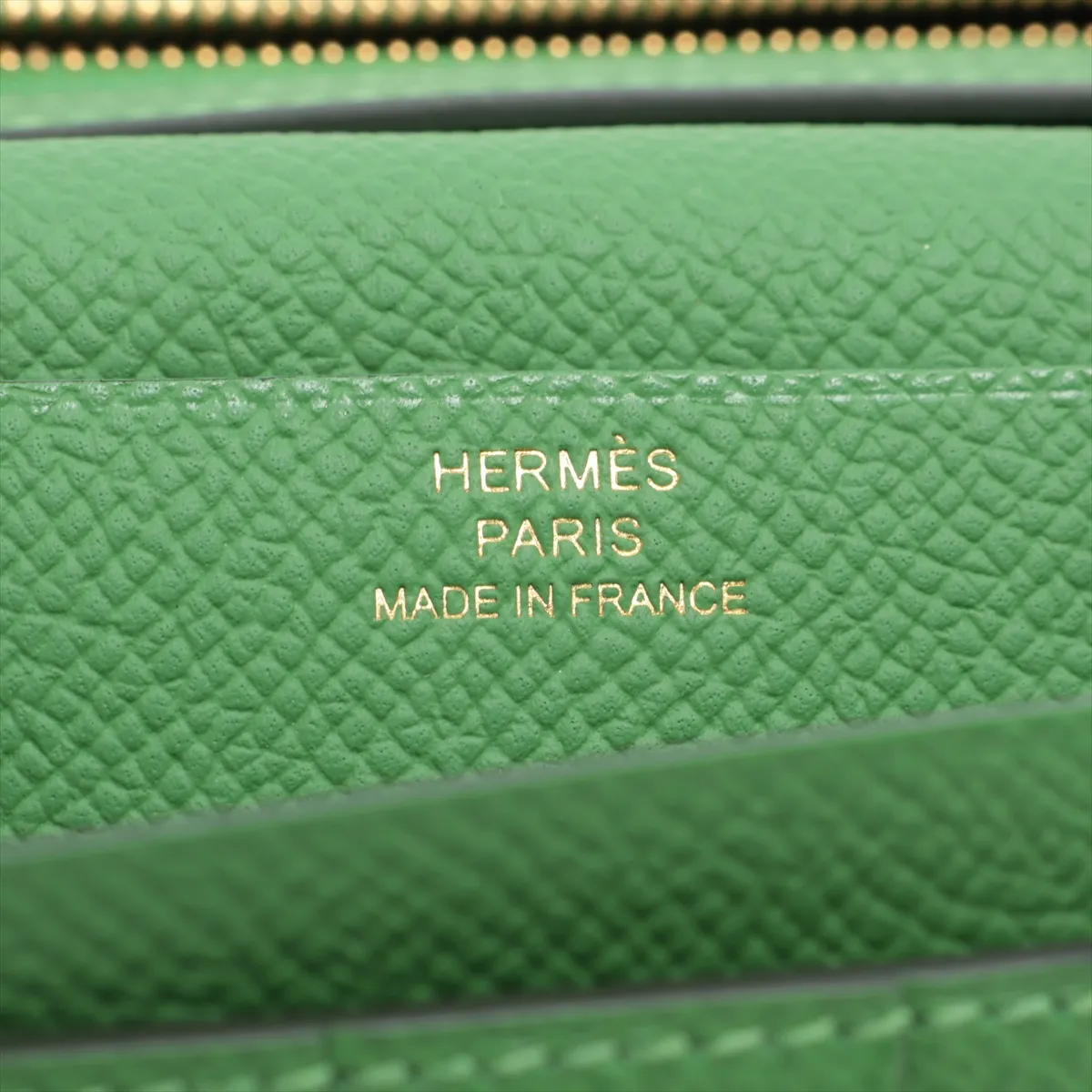 Bearn Soufflé Veau Epsom Long Wallet Green Gold Hardware B: 2023 — view 9