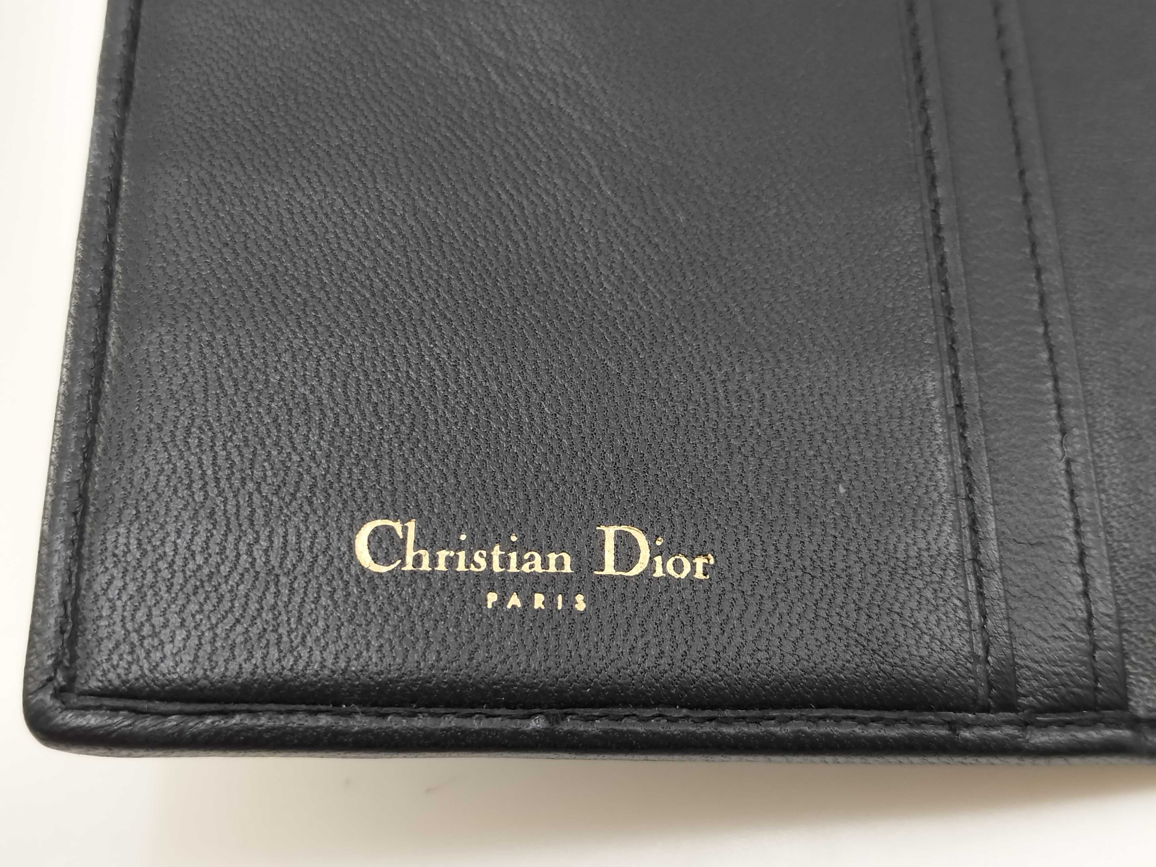 Cannage Leather Bi-fold Long Wallet, Black — view 9