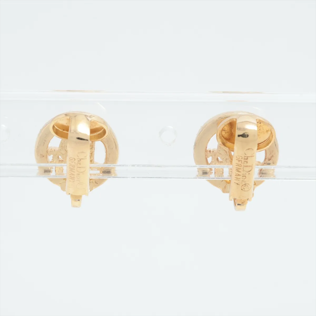 logo earrings (for both ears), GP gold, — view 2