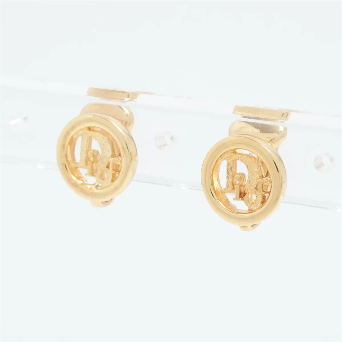 logo earrings (for both ears), GP gold, — view 3