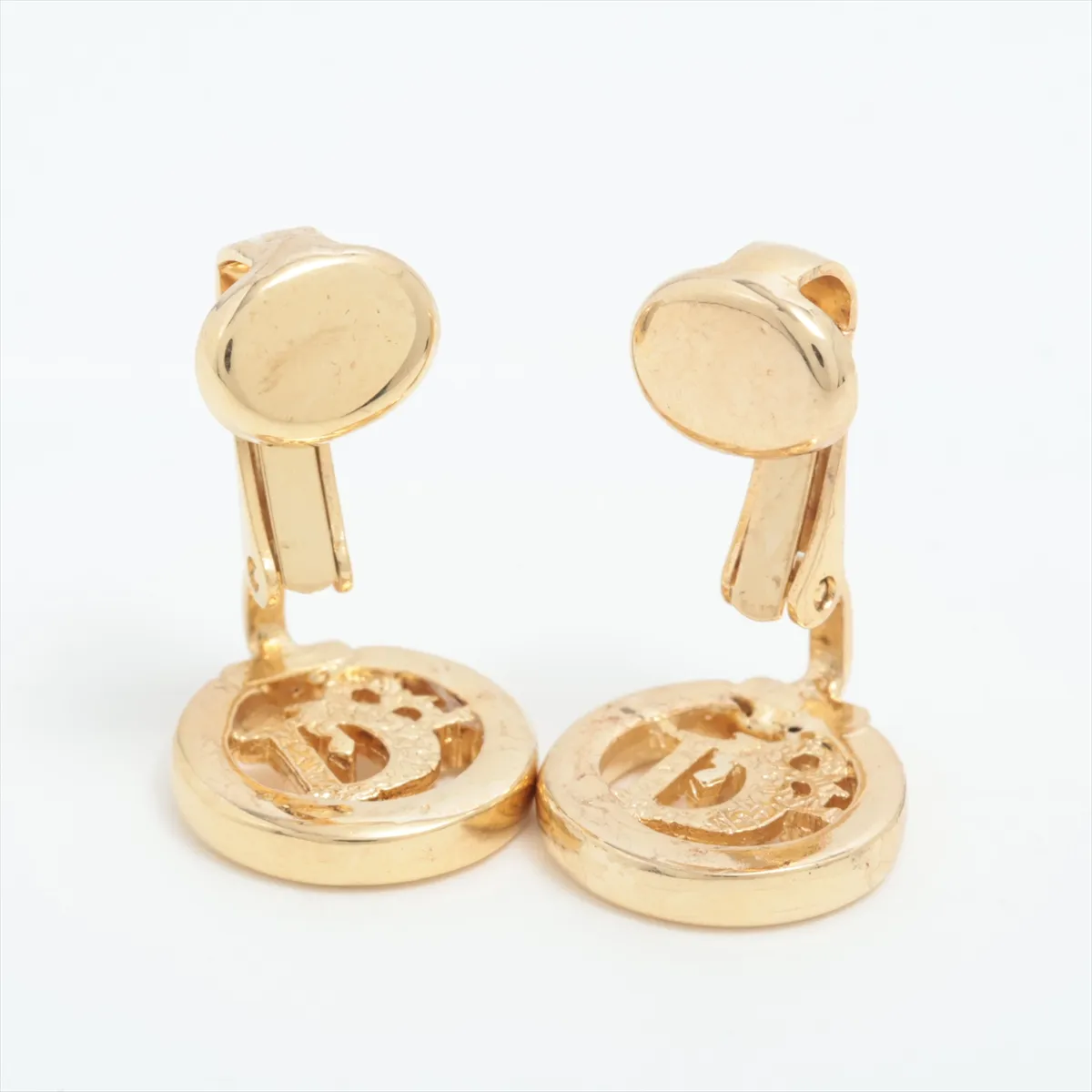 logo earrings (for both ears), GP gold, — view 4