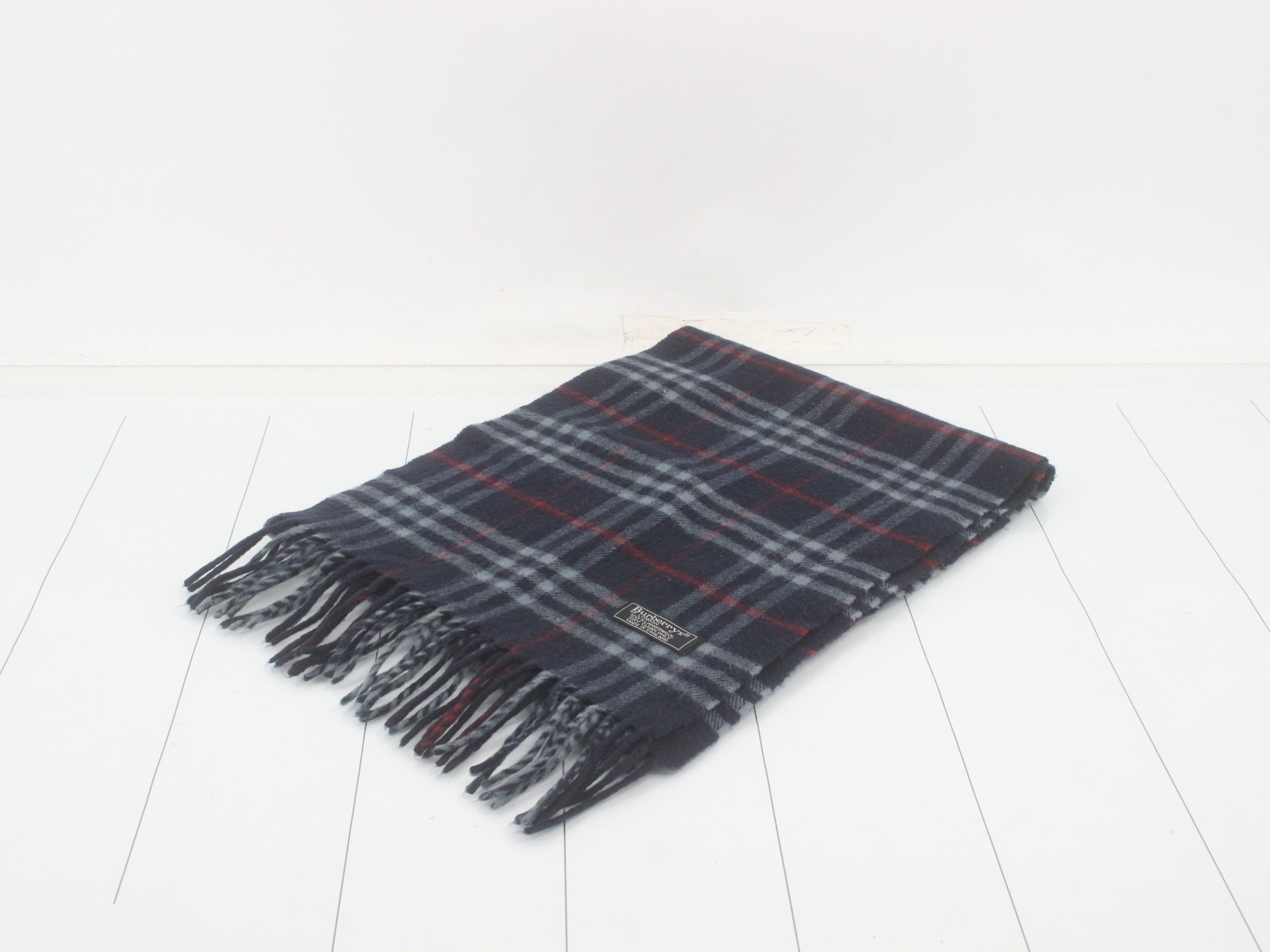 Tag attached, 100% cashmere check scarf