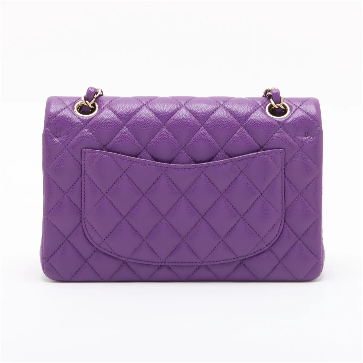 [Individually wrapped] Chanel Matelasse 23 Small Caviar Skin Double Flap Double Chain Bag Purple Gold Hardware L3LKLU0E Random Serial A01113 — view 2