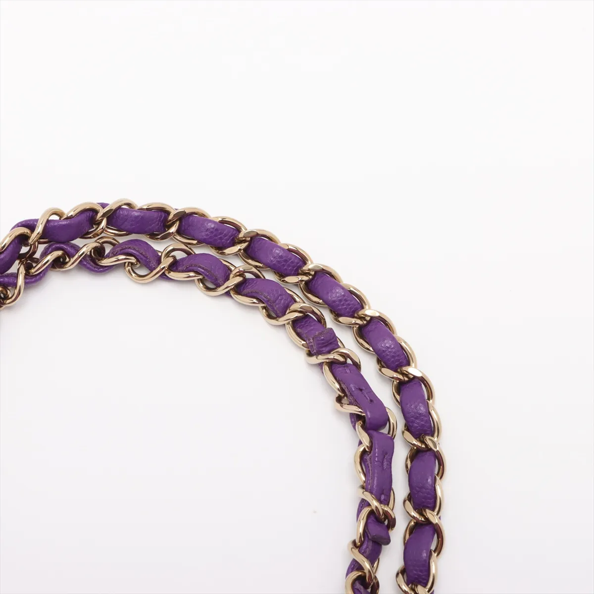 [Individually wrapped] Chanel Matelasse 23 Small Caviar Skin Double Flap Double Chain Bag Purple Gold Hardware L3LKLU0E Random Serial A01113 — view 15