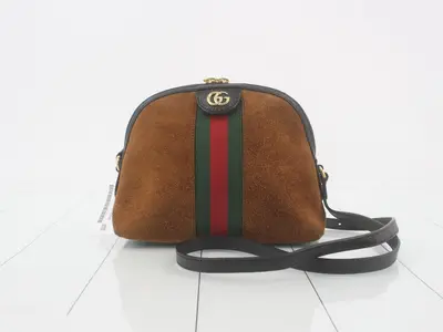 Sherry Shoulder Bag, Marmont, Suede, Brown, 499621