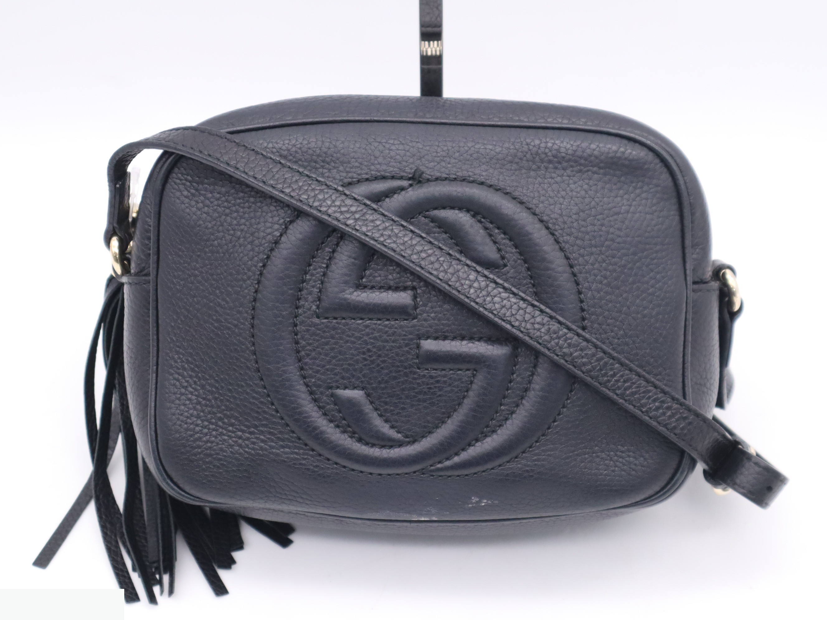 Leather Soho Disco Bag, Black