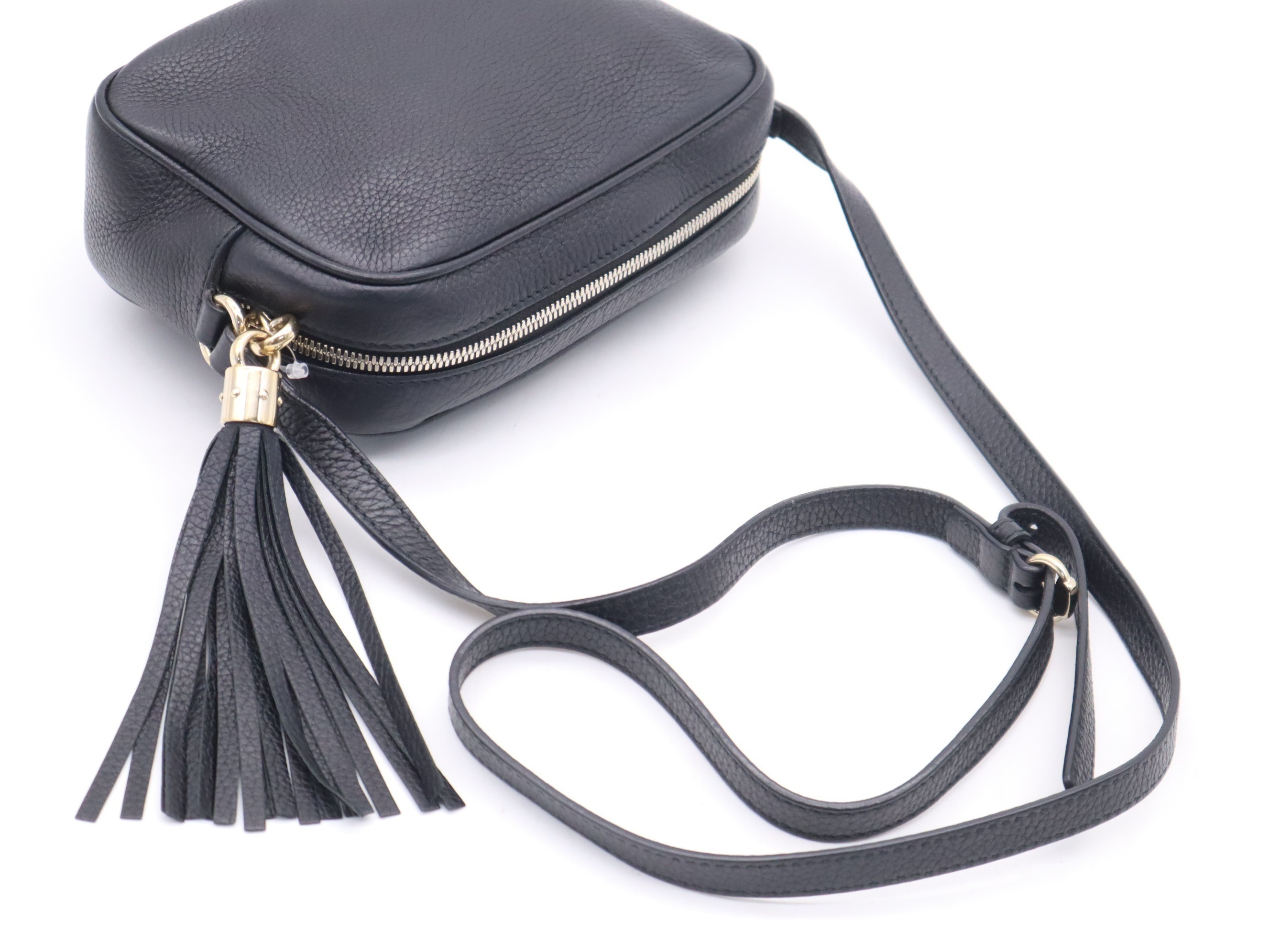 Leather Soho Disco Bag, Black — view 6