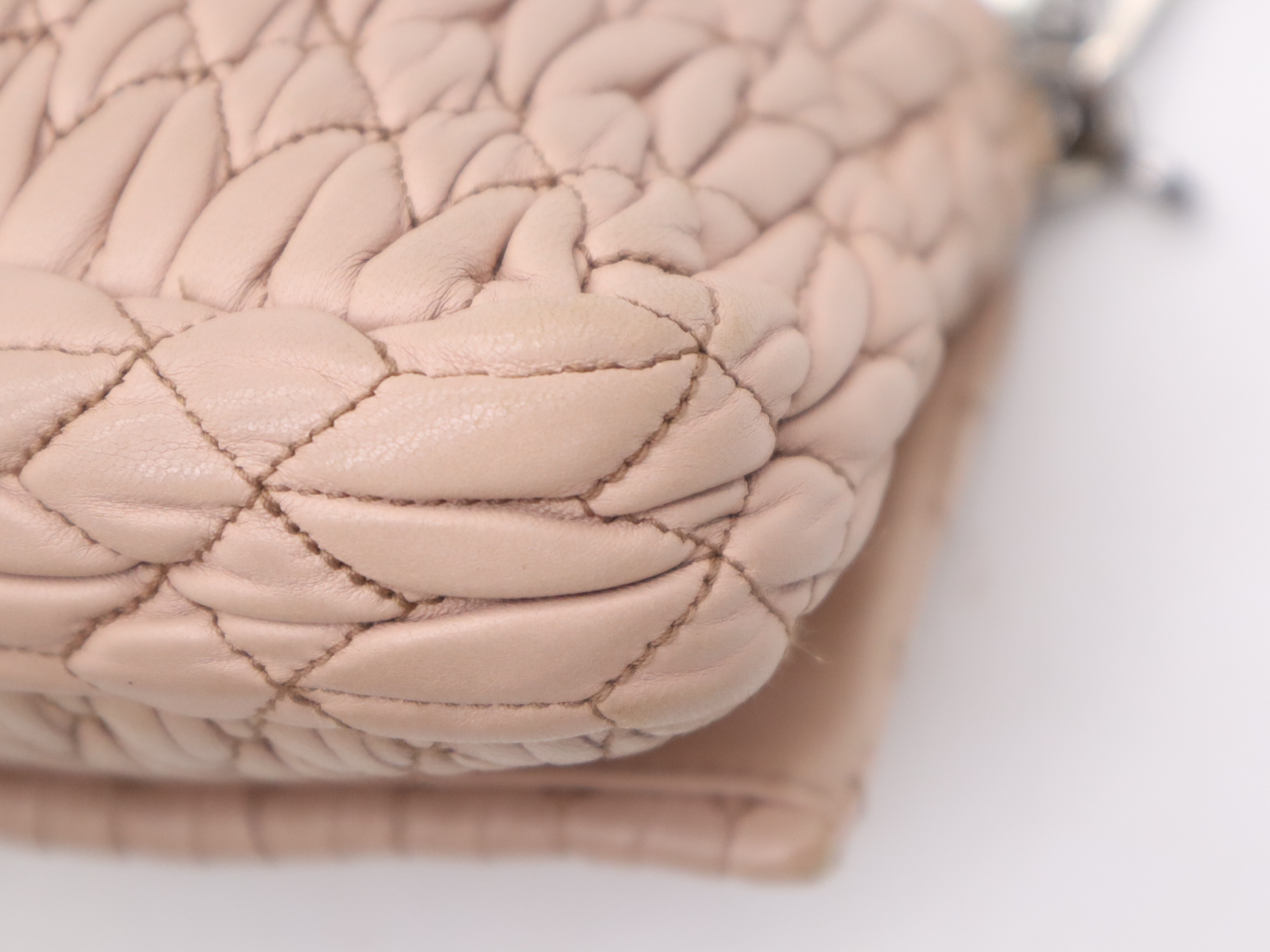 Nappa Leather/Crystal Matelassé Mini Shoulder Bag, Baby Pink — view 10