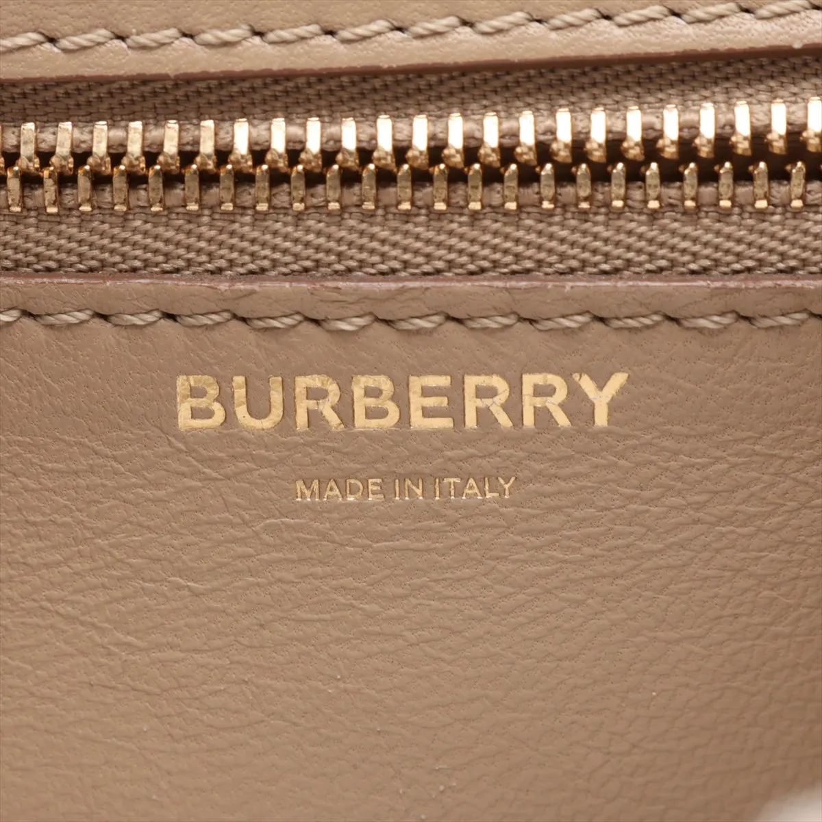 TB Leather Shoulder Bag, Beige x Orange — view 10