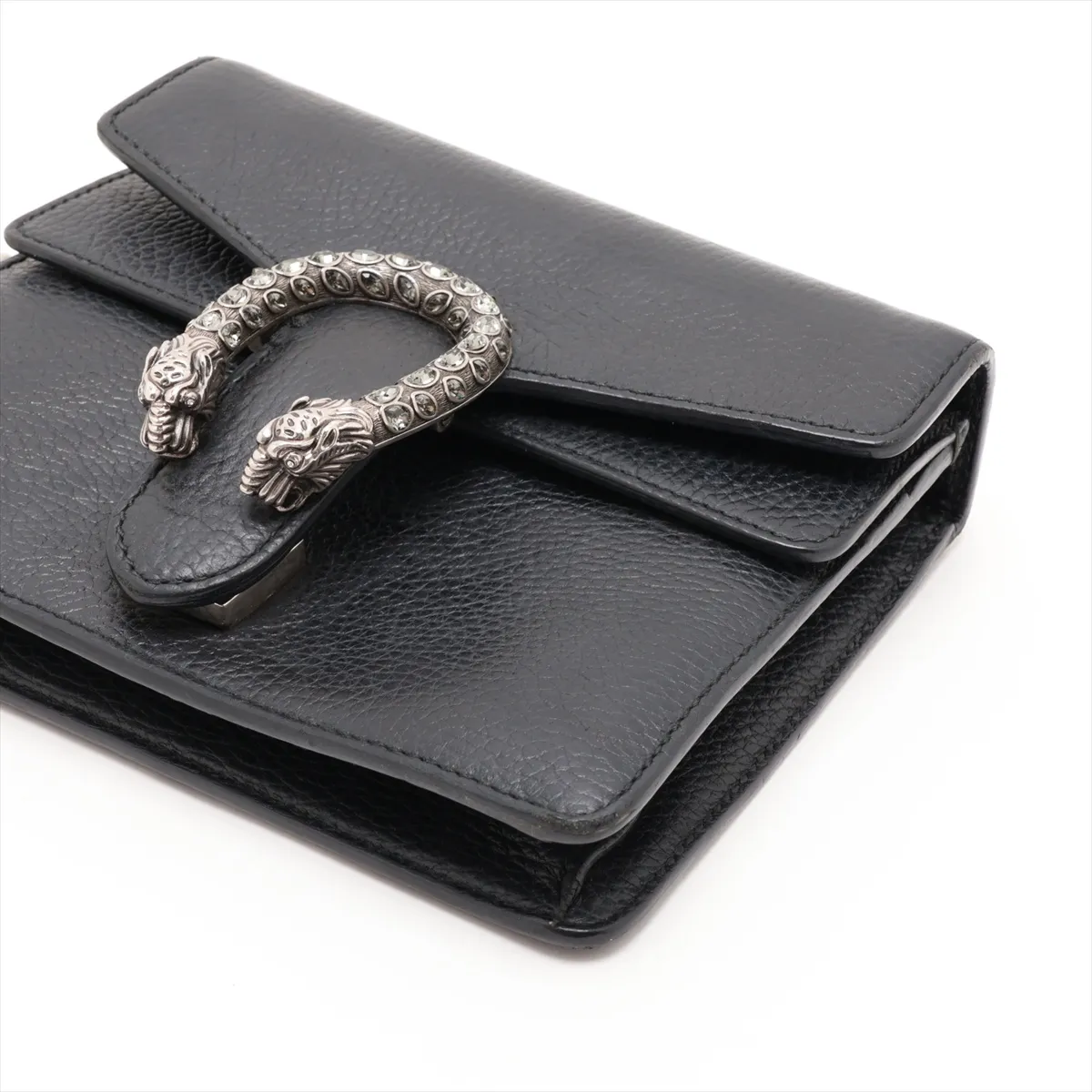 Dionysus 421970 Leather Chain Shoulder Bag, Black — view 3