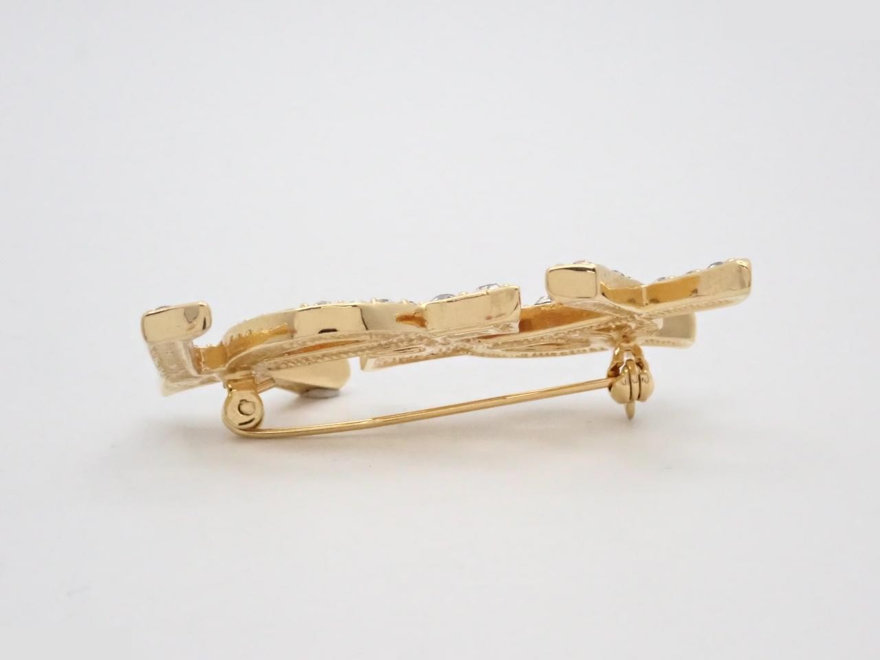 logo rhinestone brooch — view 3