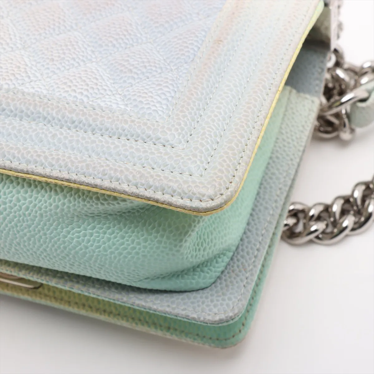 Boy Chanel 20 Small Caviar Skin Chain Shoulder Bag Rainbow Silver Hardware 25368246 25th Series A67085 — view 11