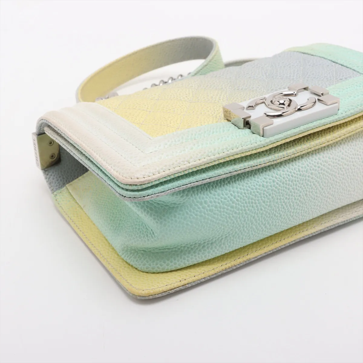 Boy Chanel 20 Small Caviar Skin Chain Shoulder Bag Rainbow Silver Hardware 25368246 25th Series A67085 — view 4