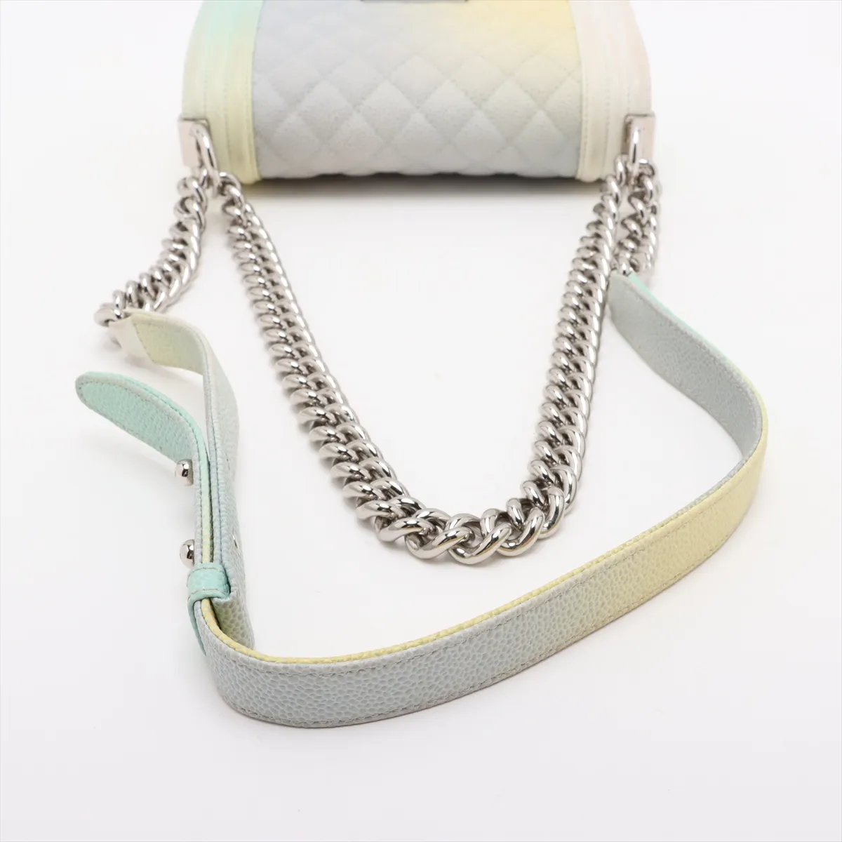 Boy Chanel 20 Small Caviar Skin Chain Shoulder Bag Rainbow Silver Hardware 25368246 25th Series A67085 — view 5
