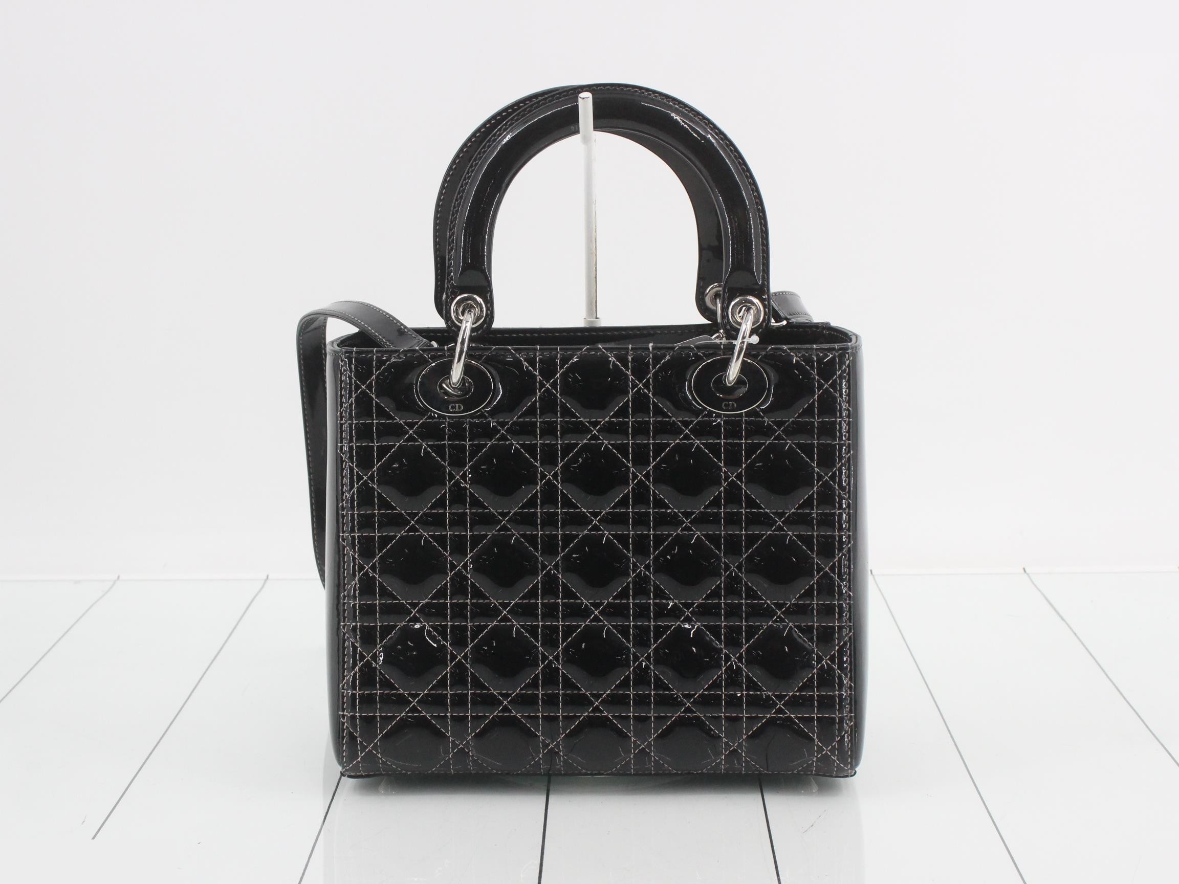 Lady Dior Canage Enamel 2-Way Shoulder/Handbag — view 2