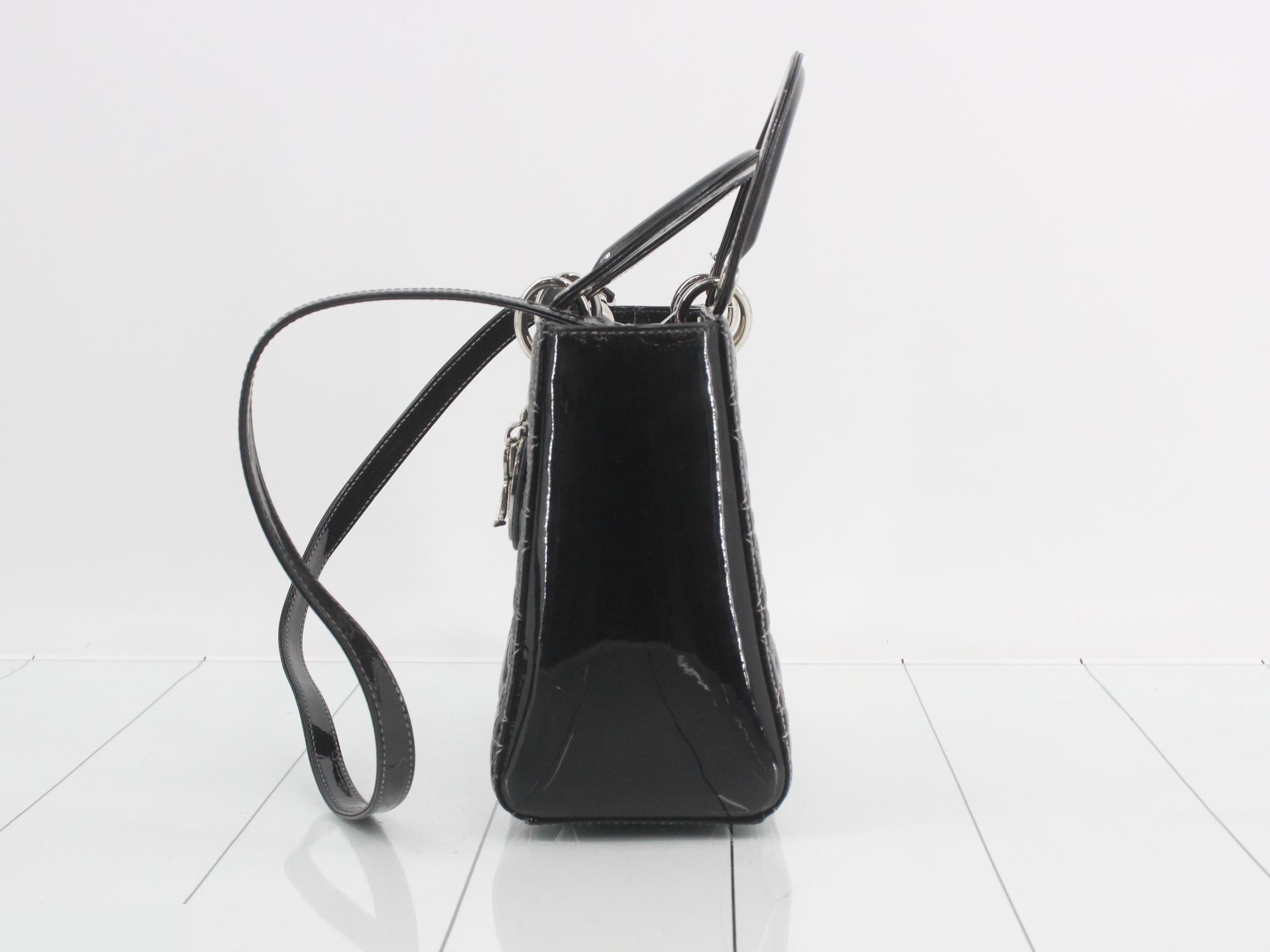 Lady Dior Canage Enamel 2-Way Shoulder/Handbag — view 3