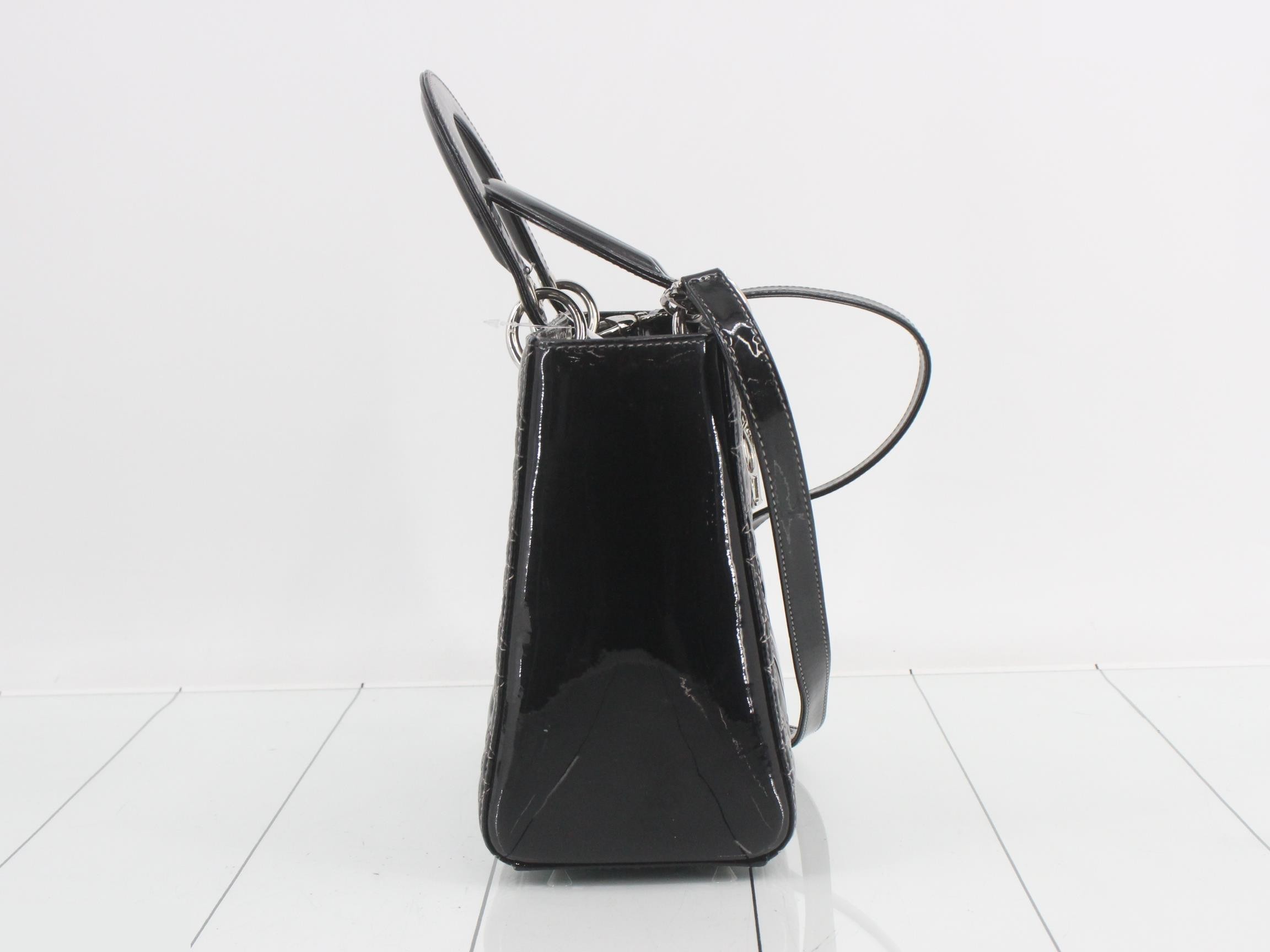Lady Dior Canage Enamel 2-Way Shoulder/Handbag — view 4