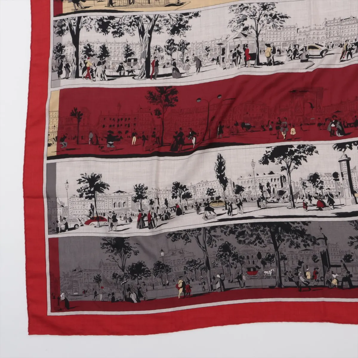 Carrege A L'OMBRE DES BOULEVAARDS From the shadows of the Boulevards Stole Cashmere x Silk Red — view 5