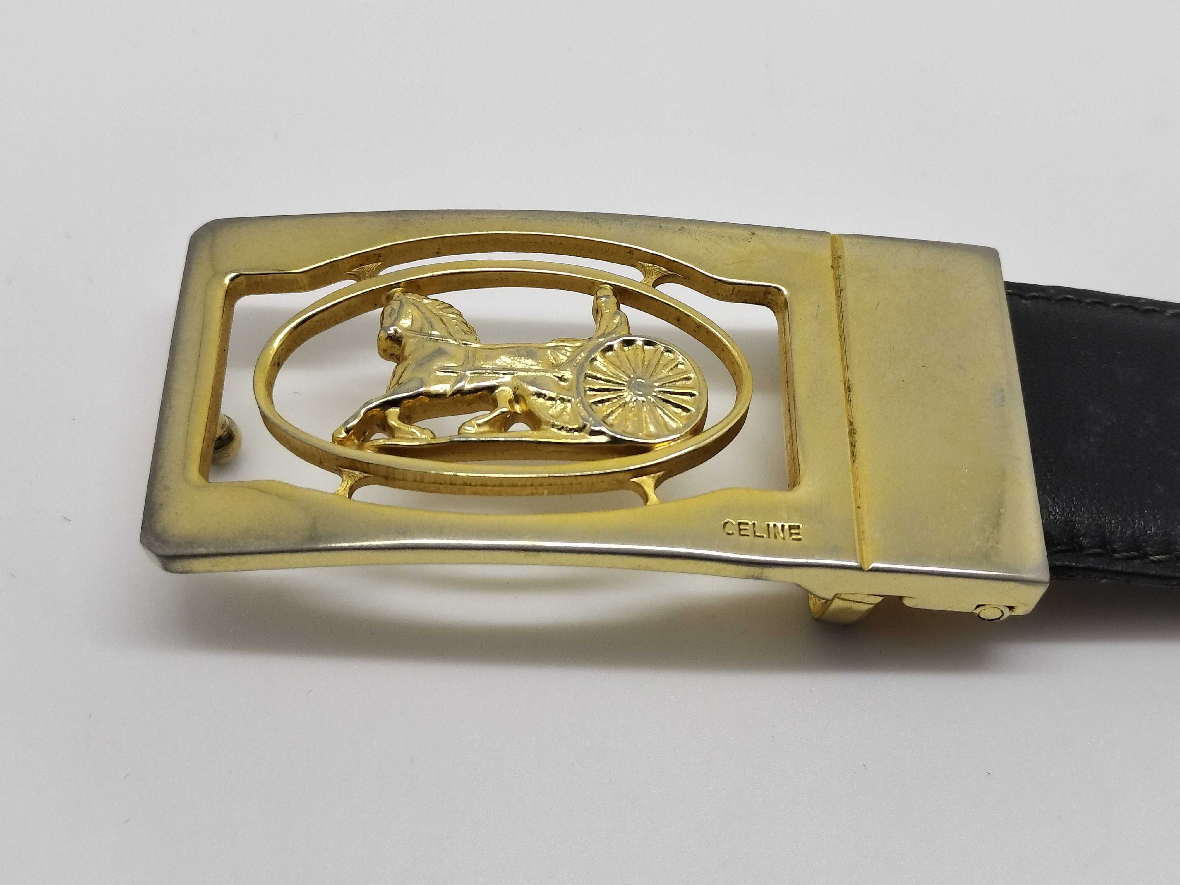 Carriage Buckle Leather Belt — view 2