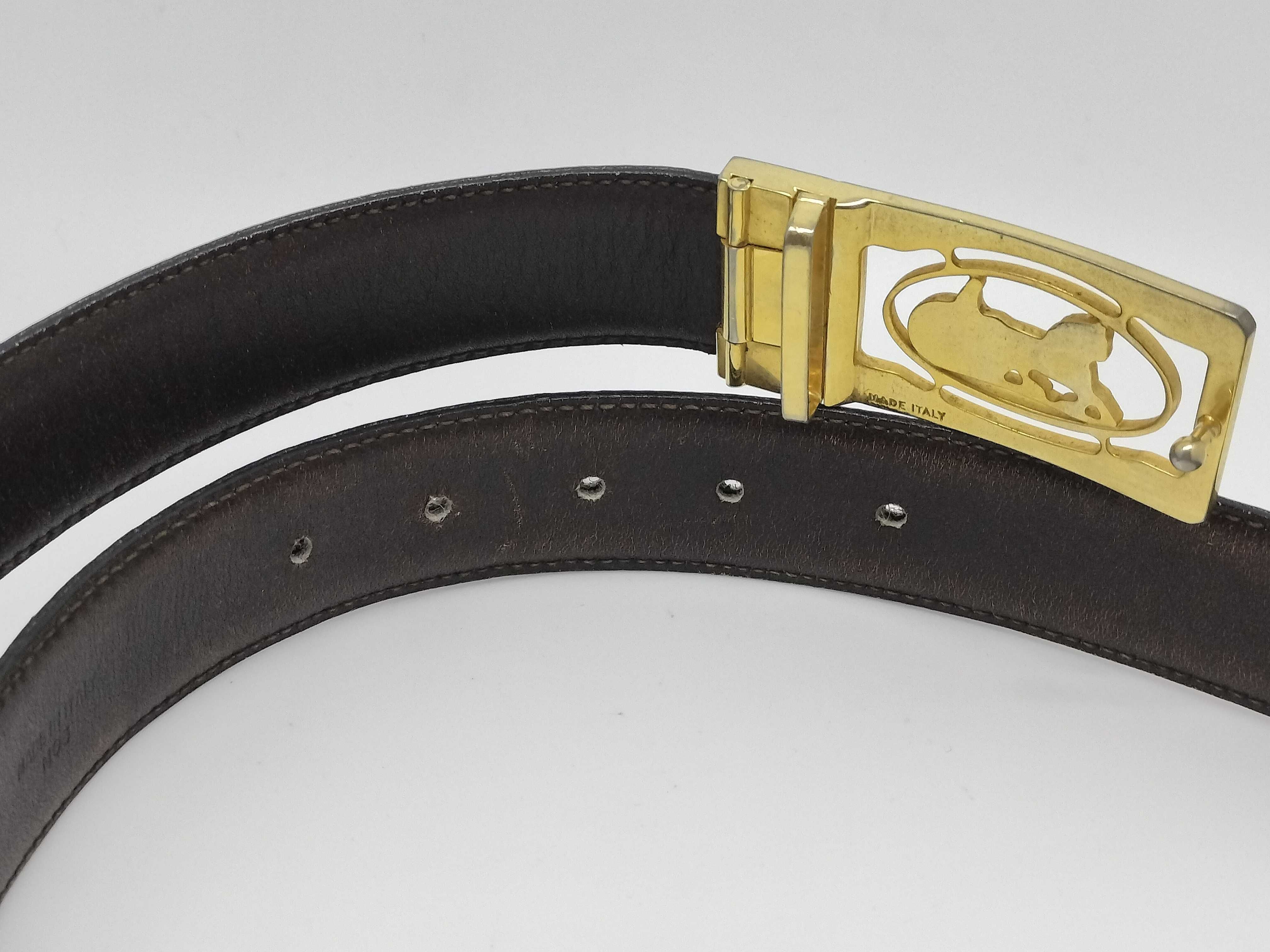 Carriage Buckle Leather Belt — view 3