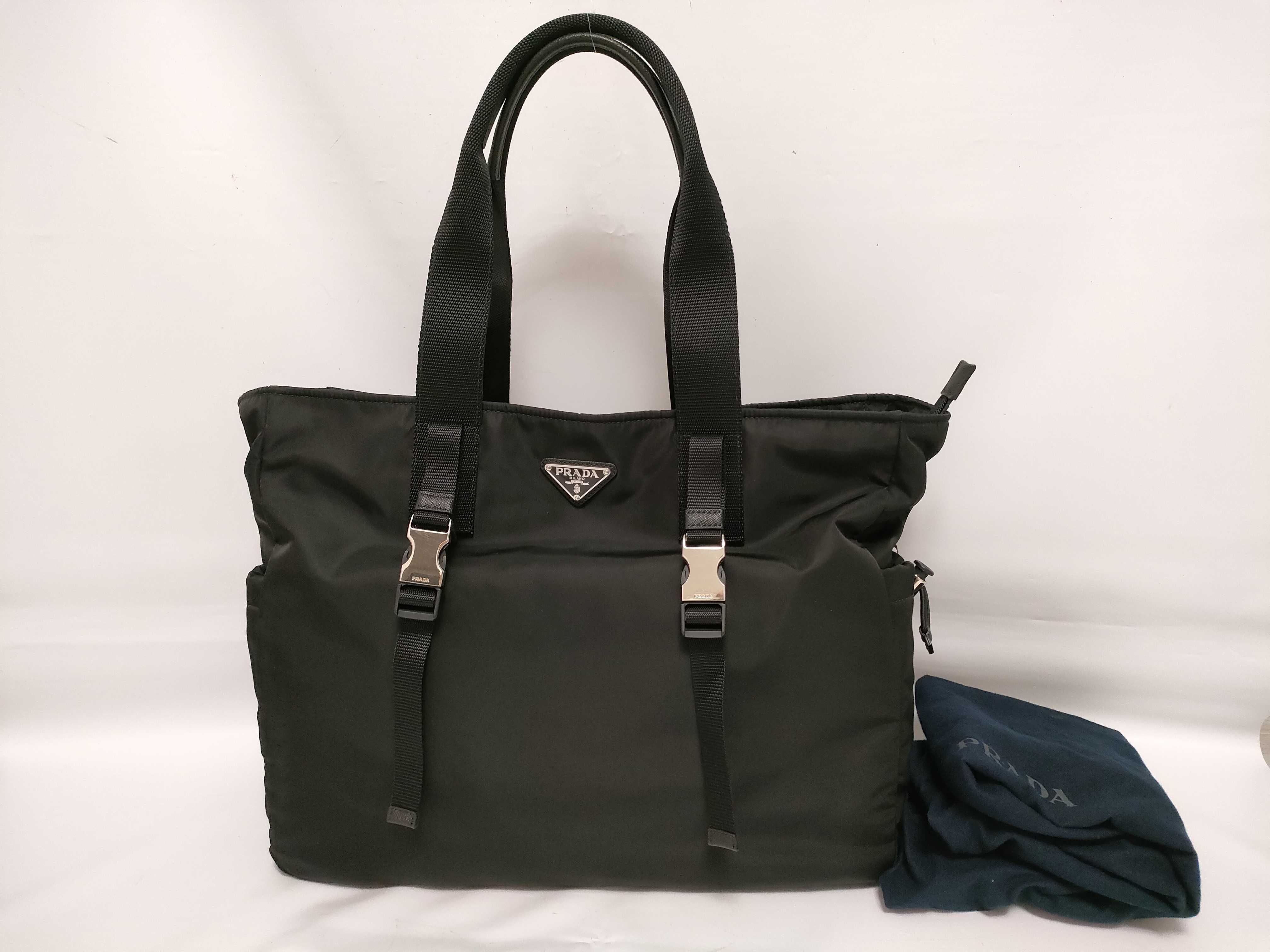 Nylon Prada Tessuto Handbag Black 2VG042 Tote Bag