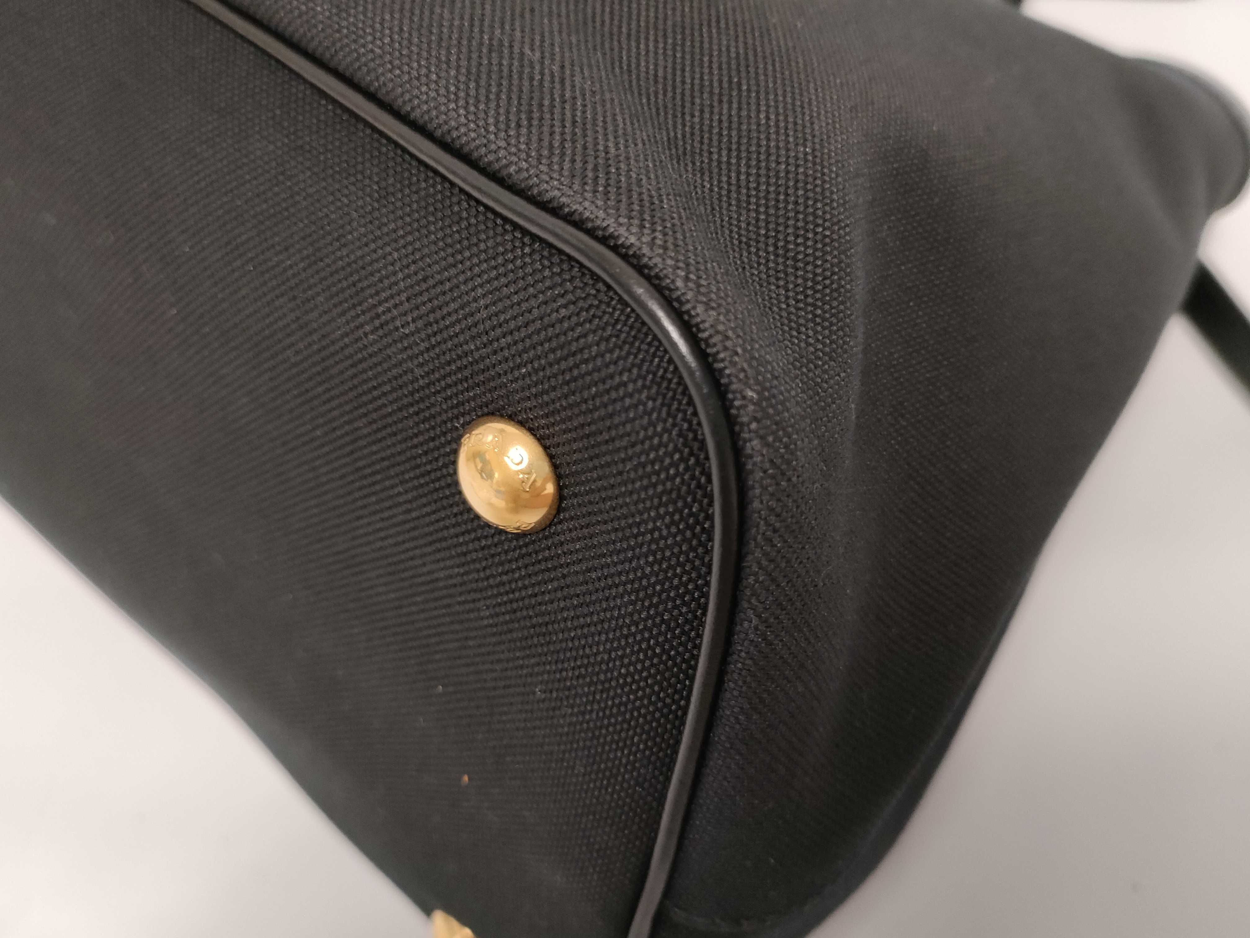 Logo Jacquard Canvas x Leather 2-Way Handbag Black 1BA579 Handbag — view 7