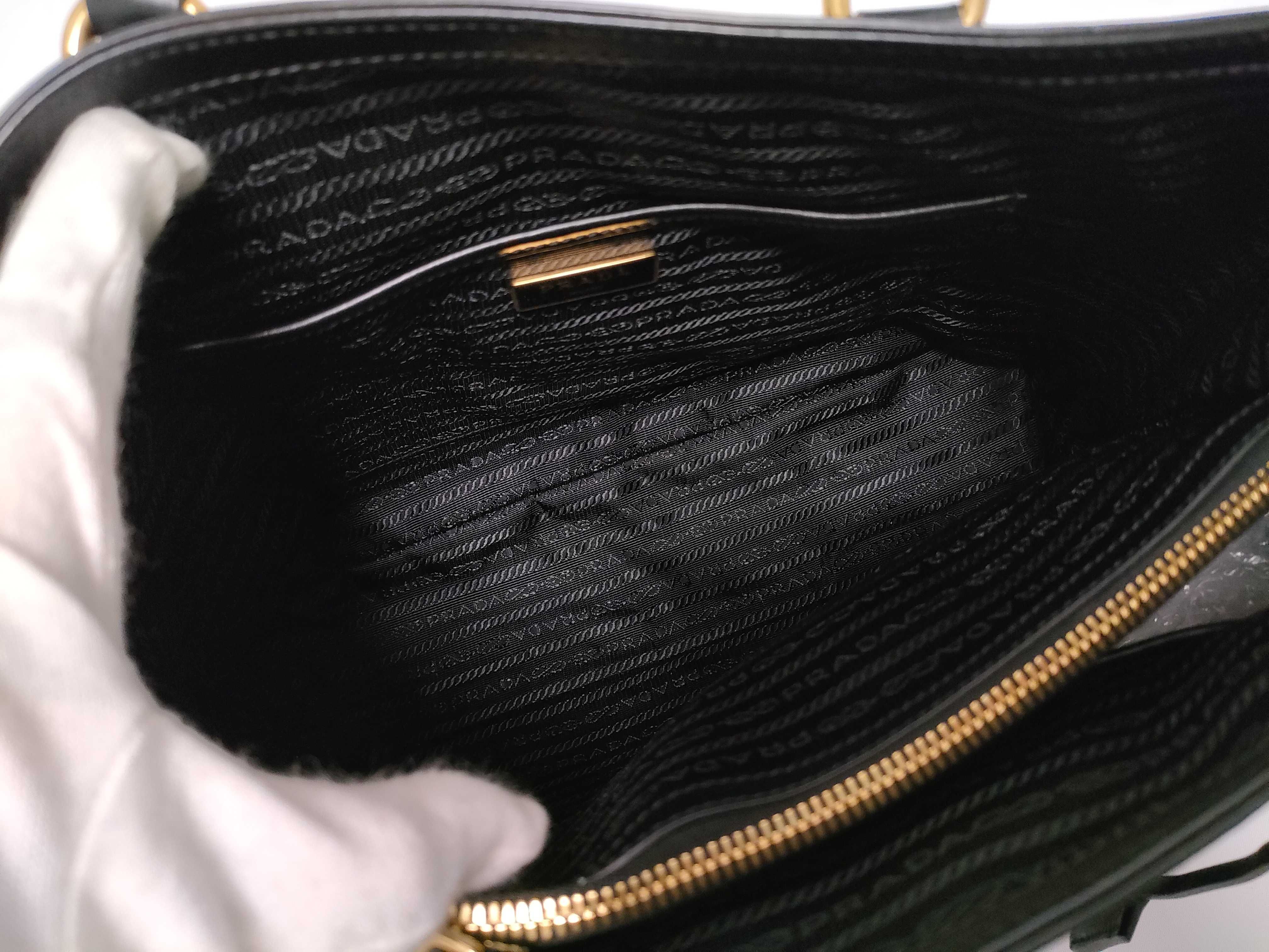 Logo Jacquard Canvas x Leather 2-Way Handbag Black 1BA579 Handbag — view 8