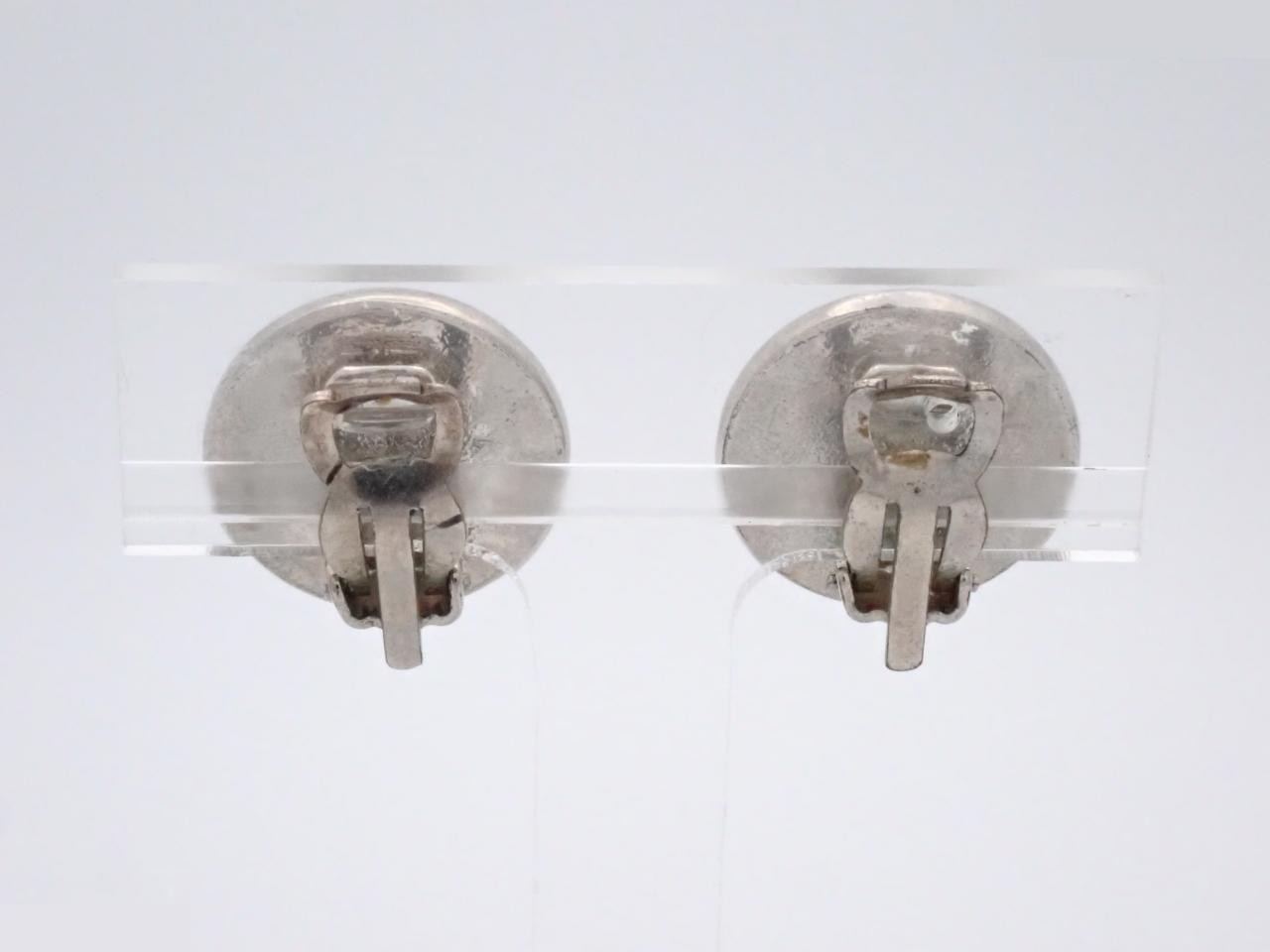 Earrings, Coco Mark, Circle, Beige, Silver — view 2