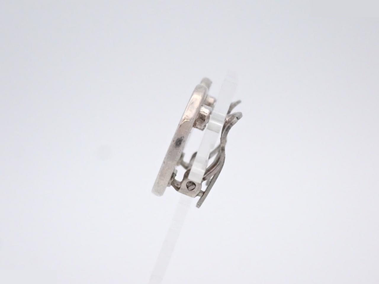 Earrings, Coco Mark, Circle, Beige, Silver — view 3