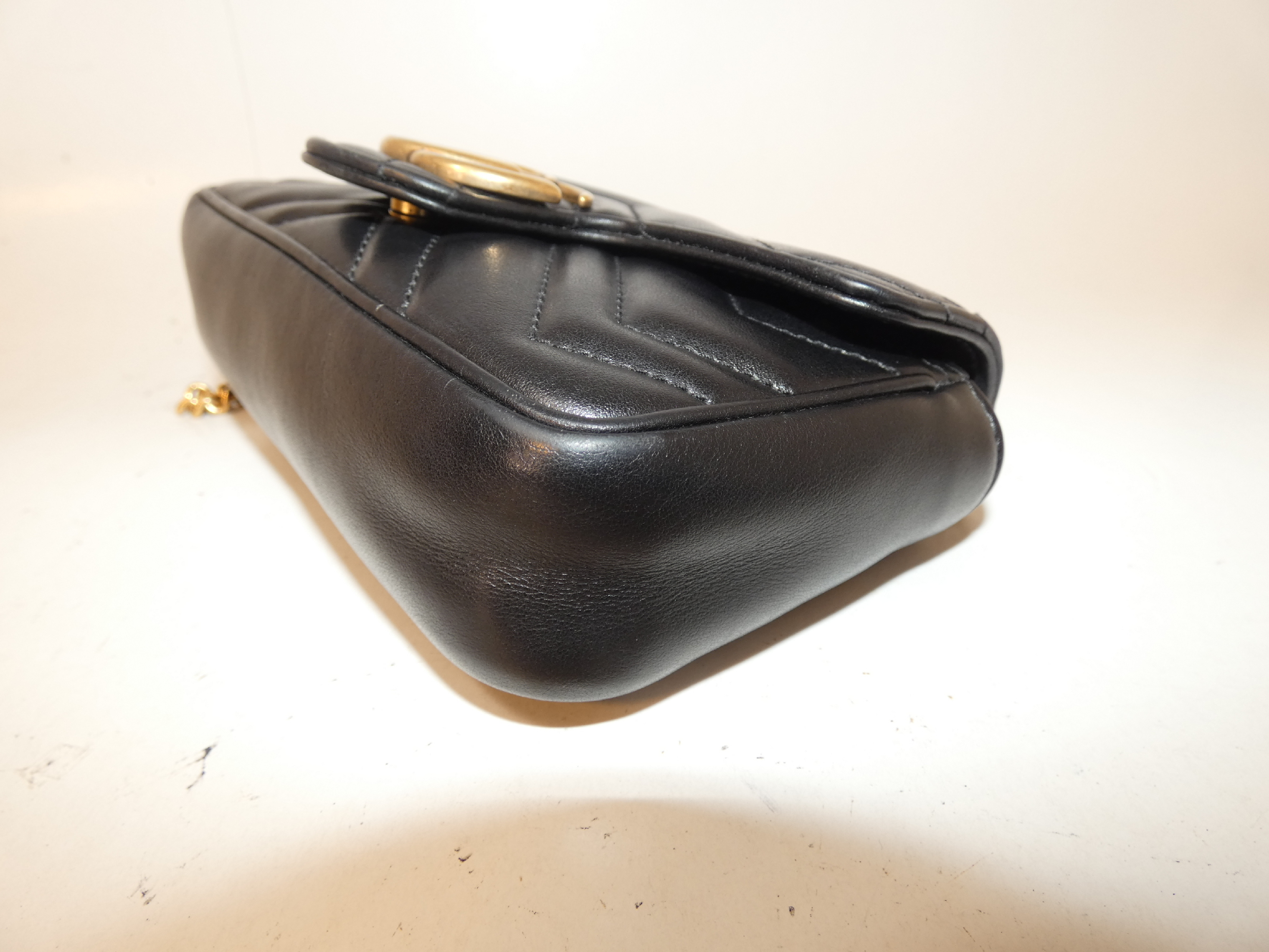 Marmont Black Leather Chain Mini Shoulder Bag — view 7
