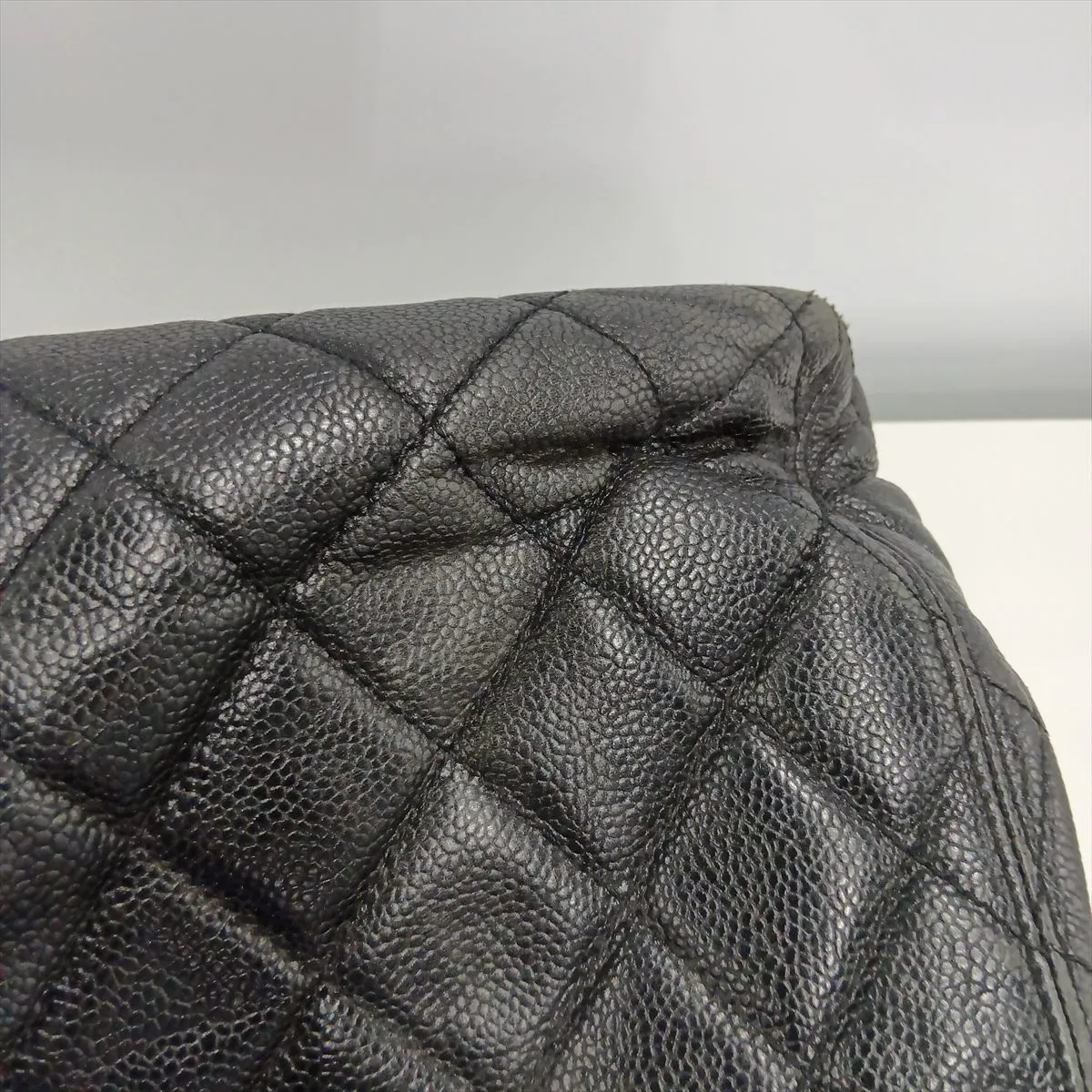 Matelassé Caviar Skin Tote Bag, Black with Gold Hardware, Item No. 4678067 (Serial No. 4) — view 14
