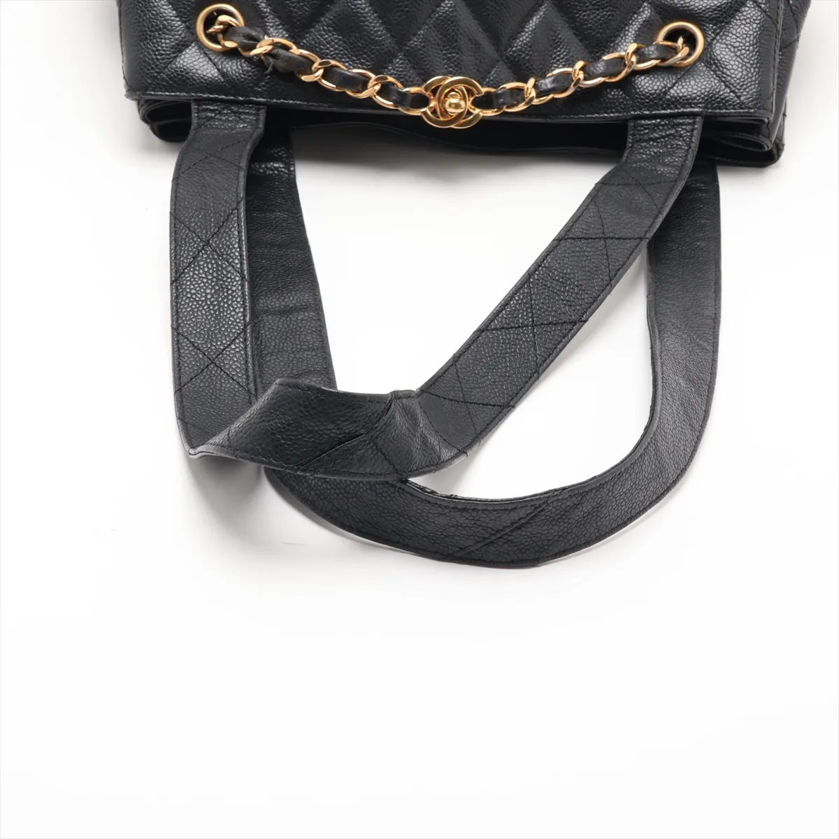 Matelassé Caviar Skin Tote Bag, Black with Gold Hardware, Item No. 4678067 (Serial No. 4) — view 5