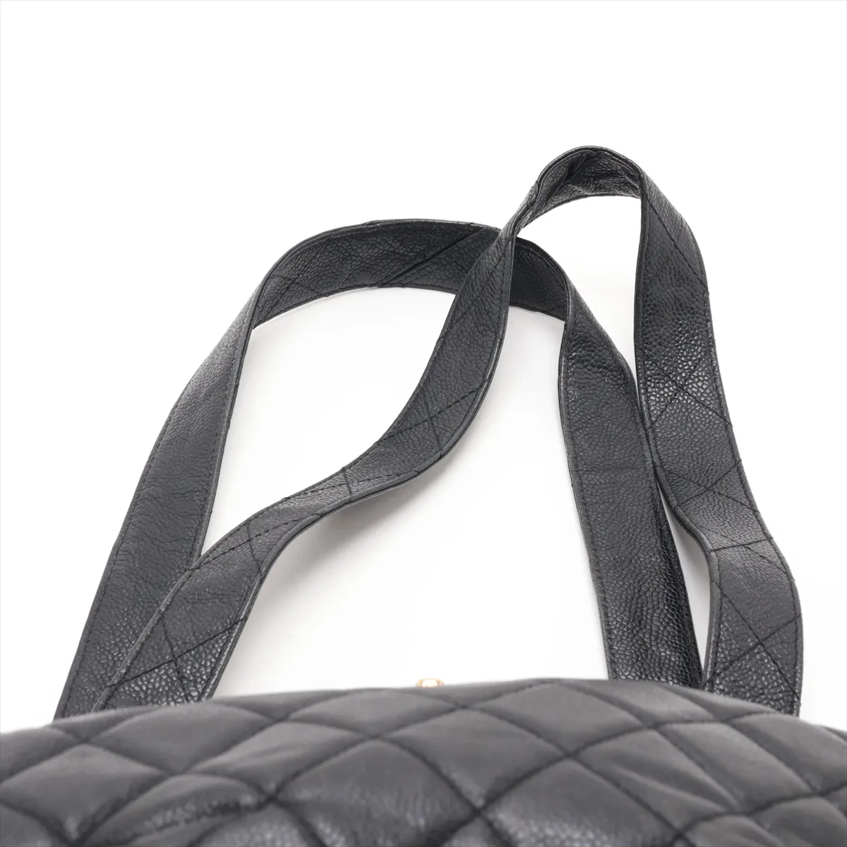 Matelassé Caviar Skin Tote Bag, Black with Gold Hardware, Item No. 4678067 (Serial No. 4) — view 6