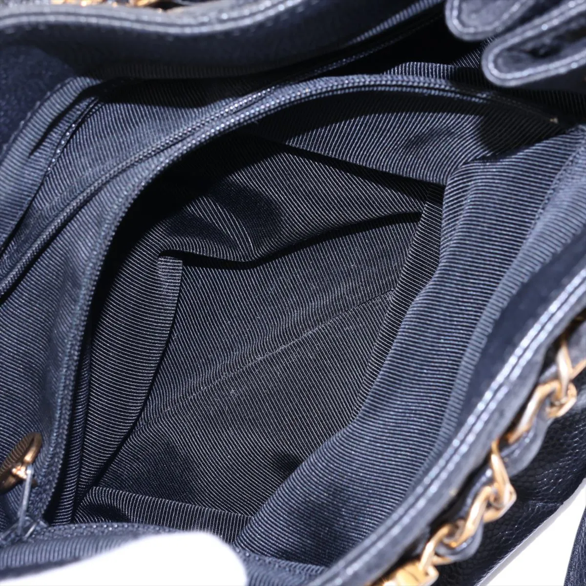 Matelassé Caviar Skin Tote Bag, Black with Gold Hardware, Item No. 4678067 (Serial No. 4) — view 9